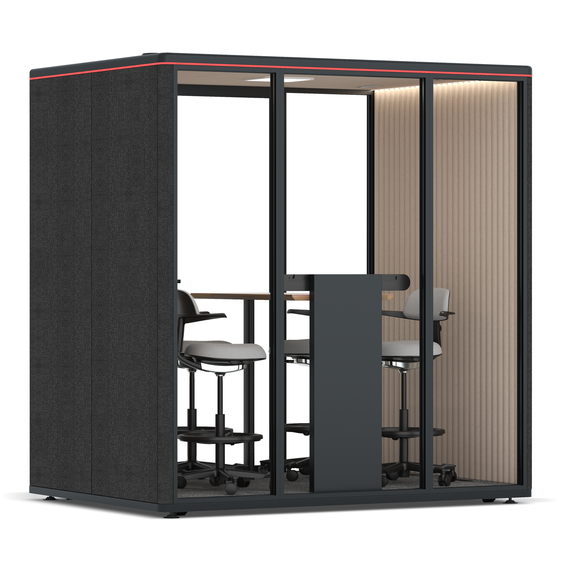 Omni FourCounter Meeting Table / Gabriel Medley Black / #a18e7e