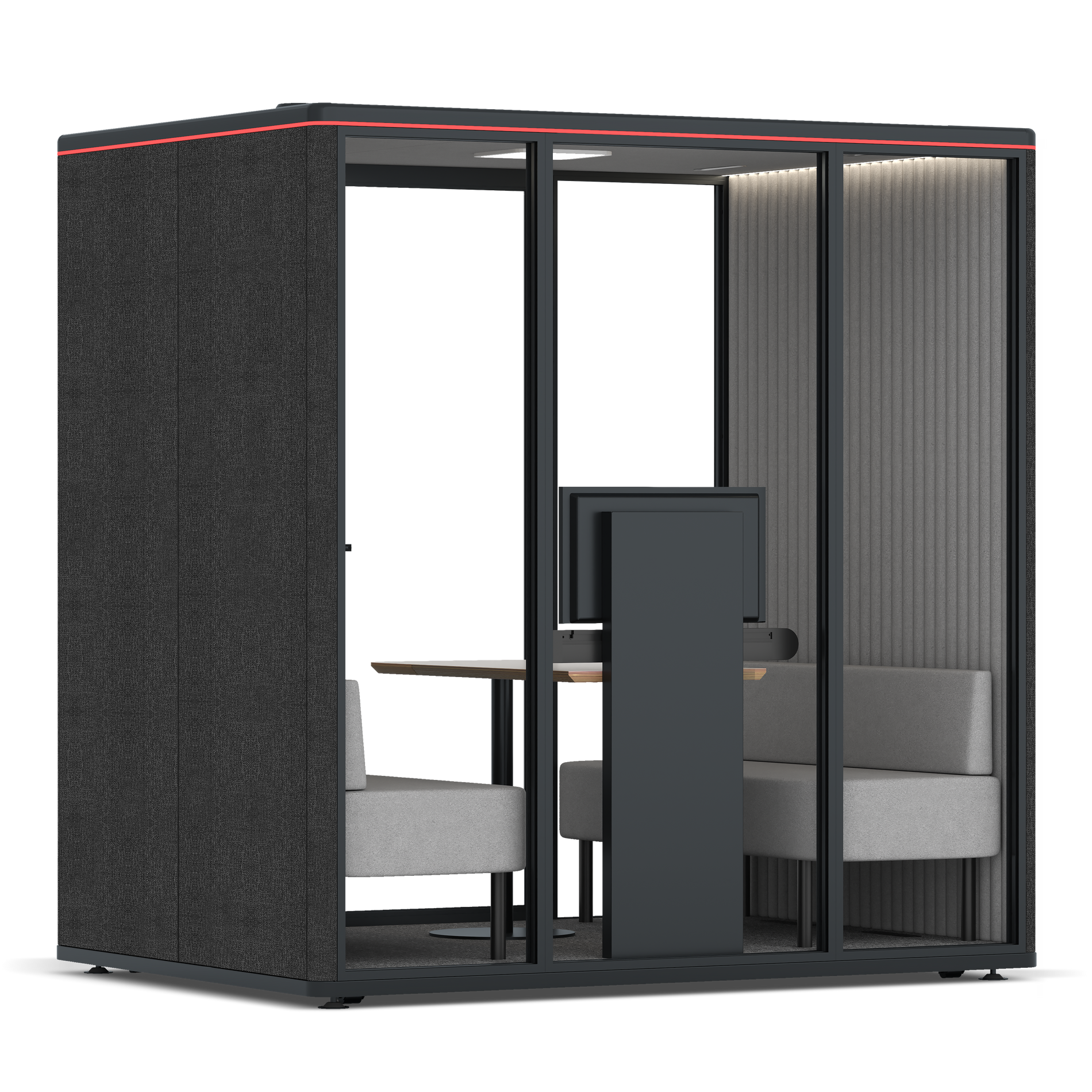Omni FourSofa (+ Monitor Stand) / Gabriel Medley Black / #6d6c69
