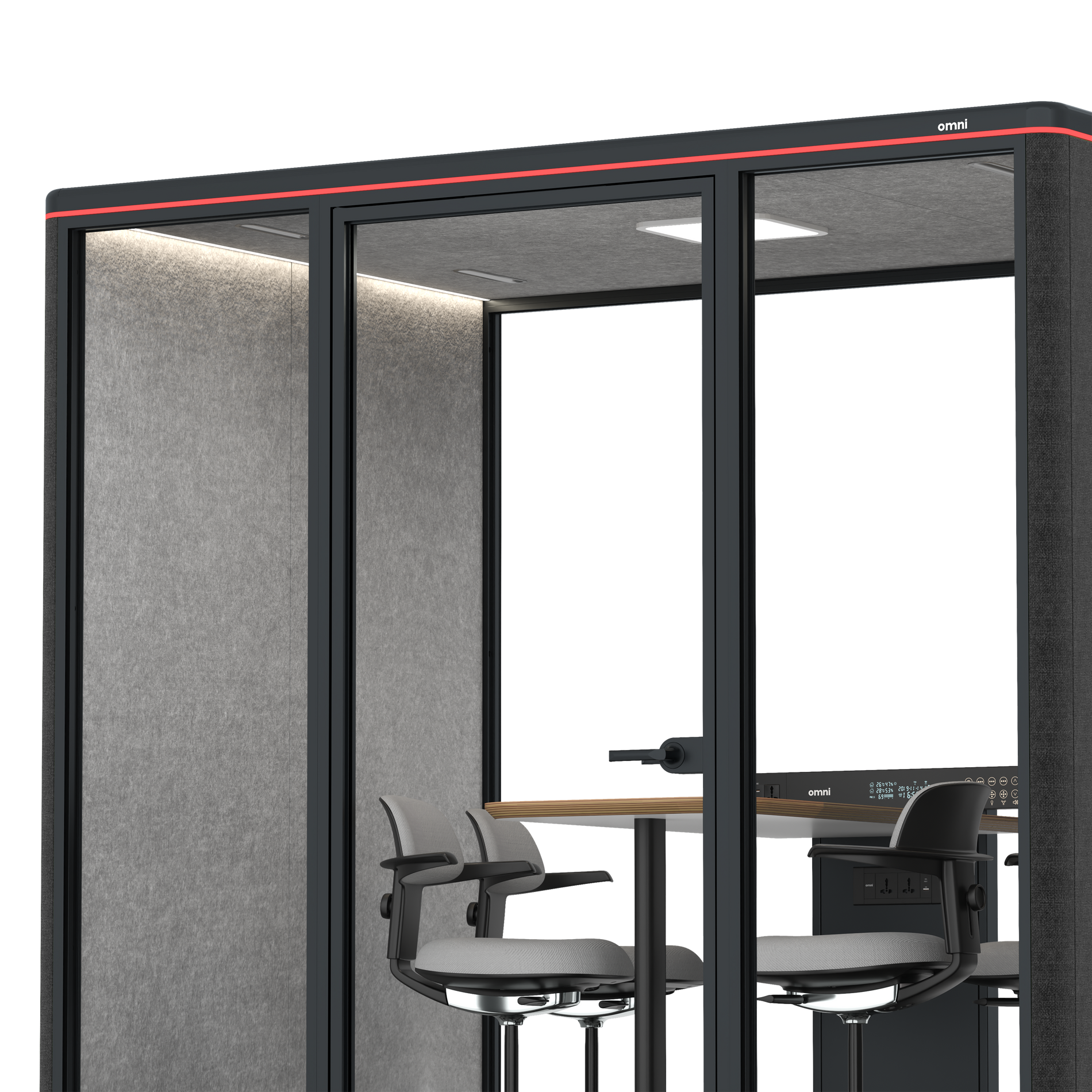 Omni FourCounter Meeting Table / Gabriel Medley Black / #a49f98