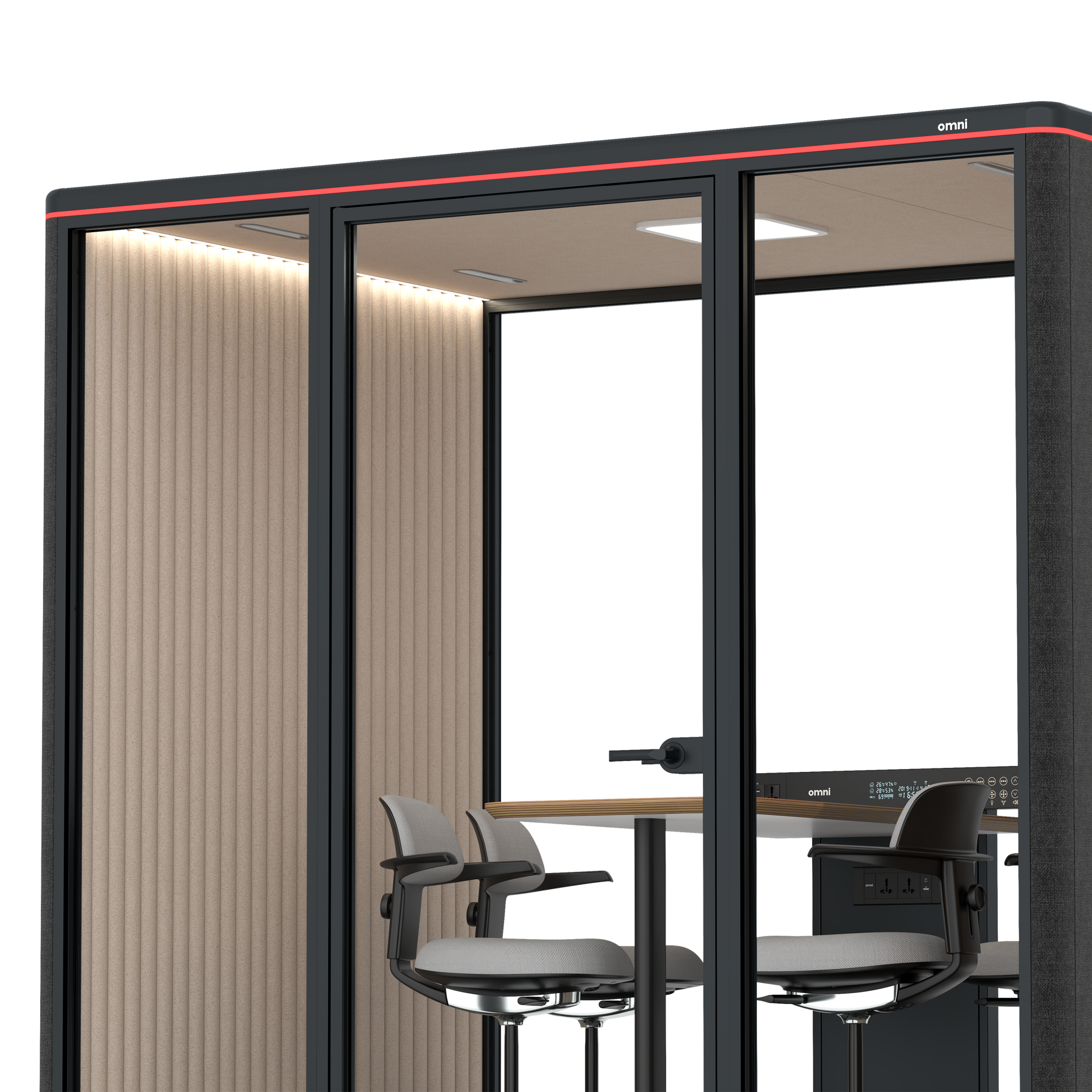 Omni FourCounter Meeting Table / Gabriel Medley Black / #a18e7e