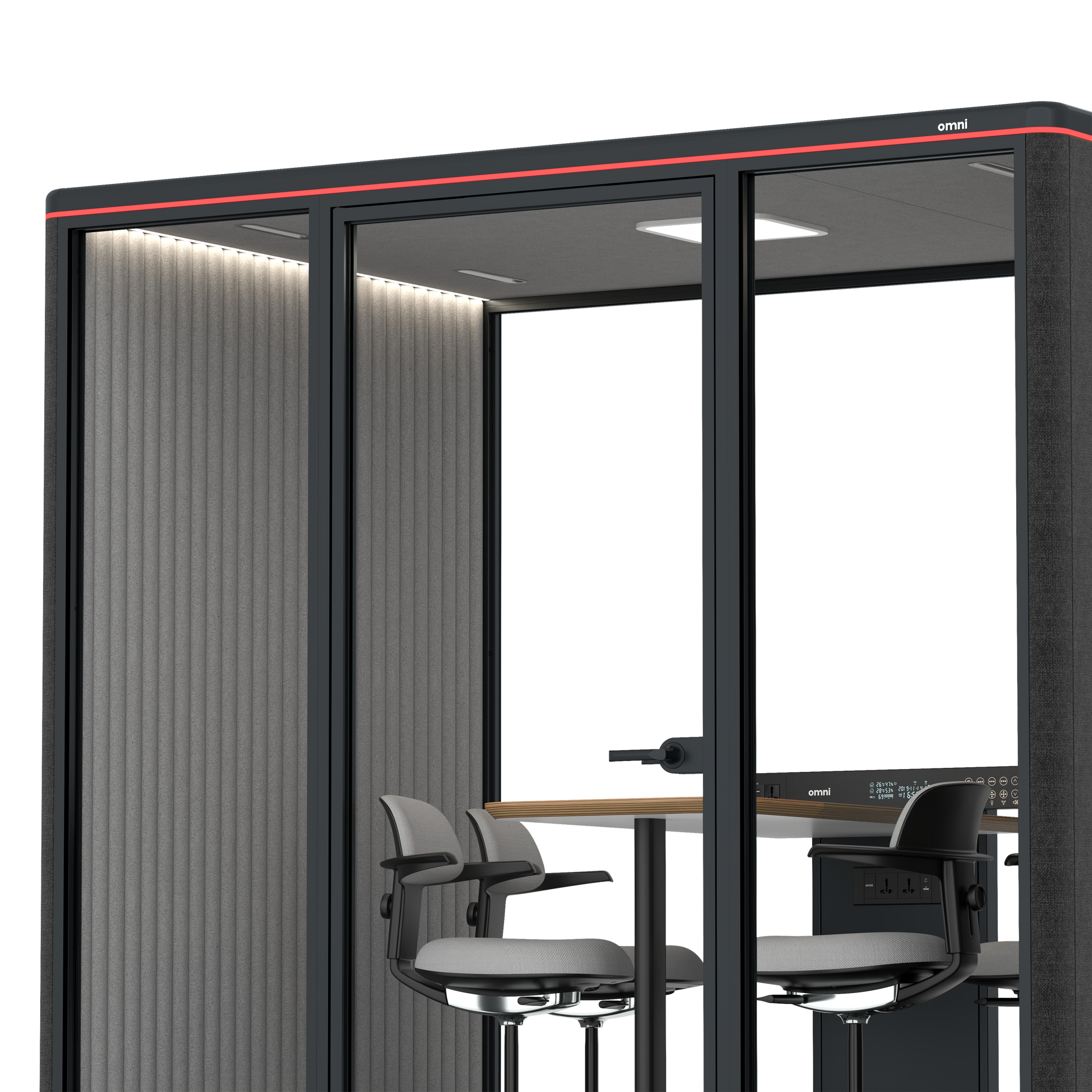Omni FourCounter Meeting Table / Gabriel Medley Black / #6d6c69