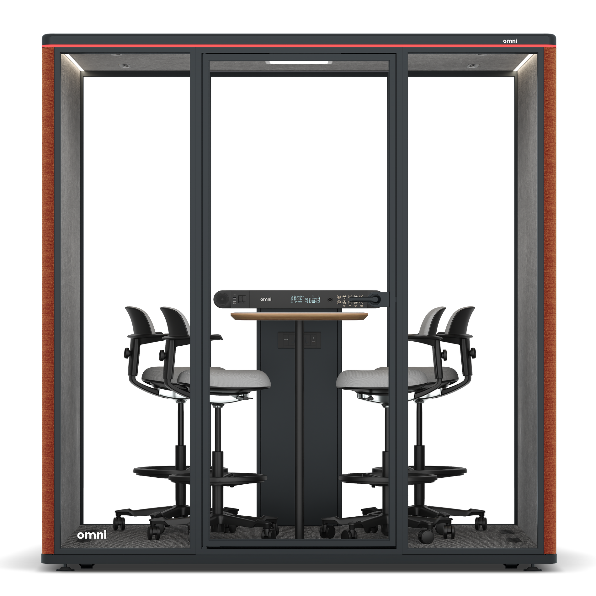 Omni FourCounter Meeting Table / Bloody Orange / #a49f98