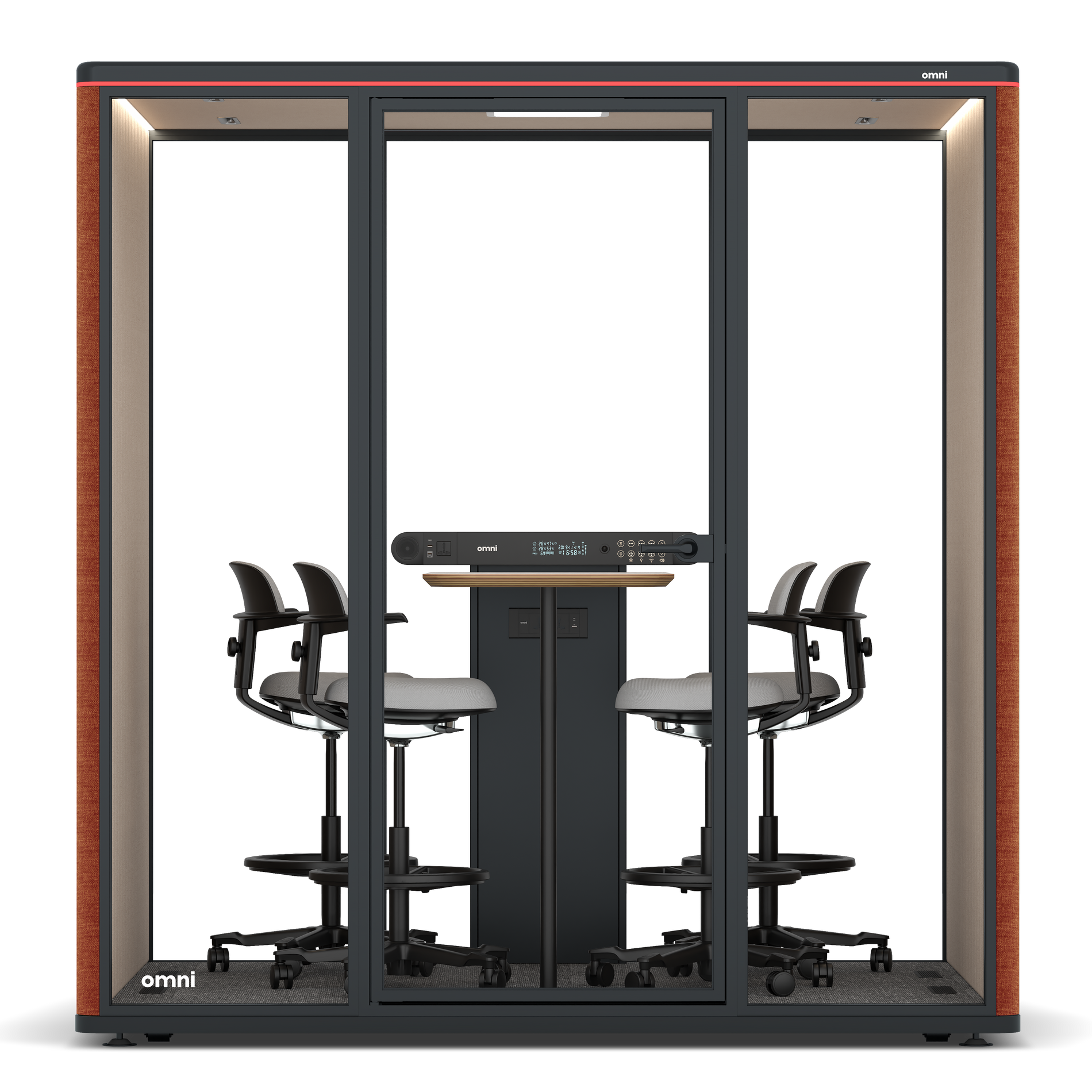 Omni FourCounter Meeting Table / Bloody Orange / #a18e7e