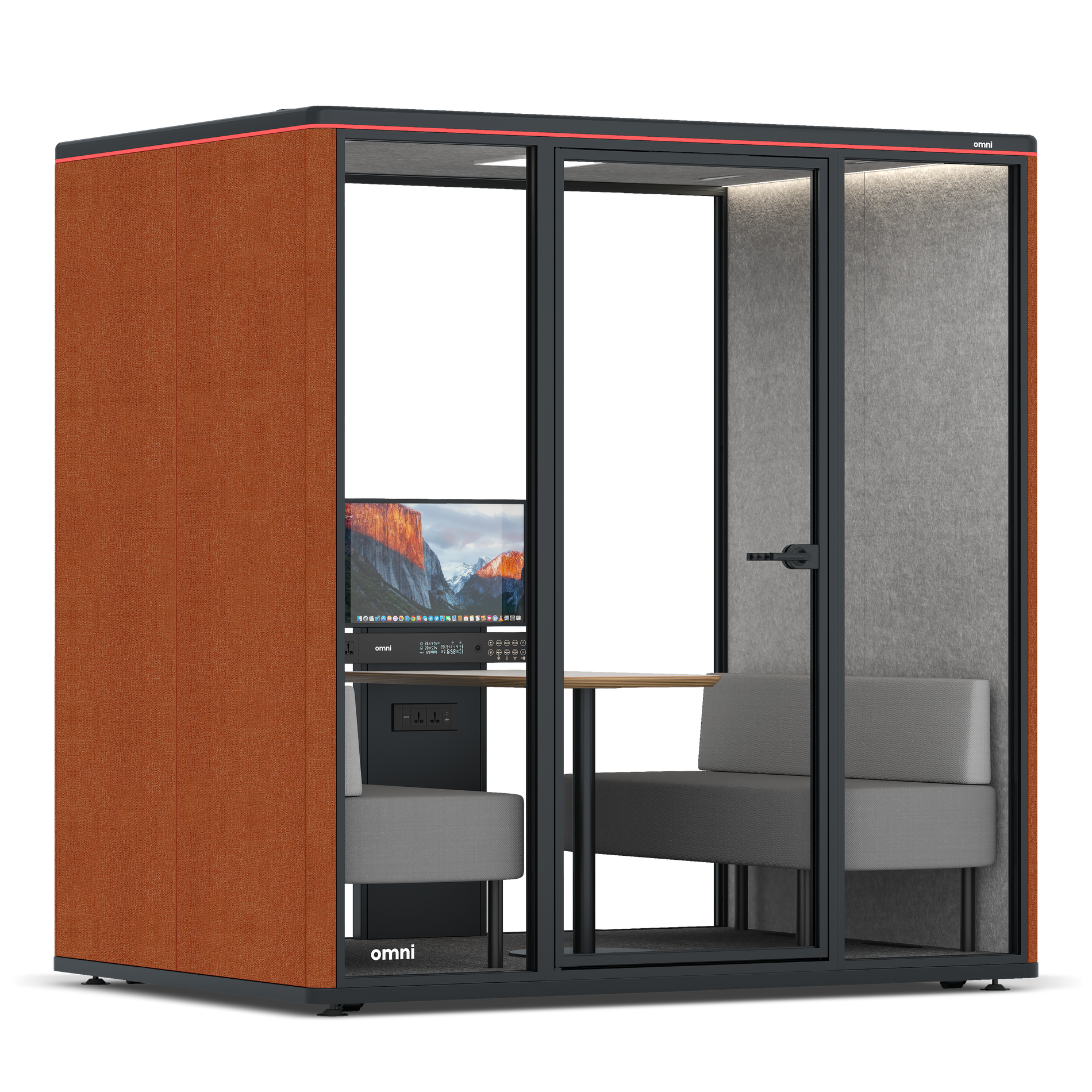 Omni FourSofa (+ Monitor Stand) / Bloody Orange / #a49f98