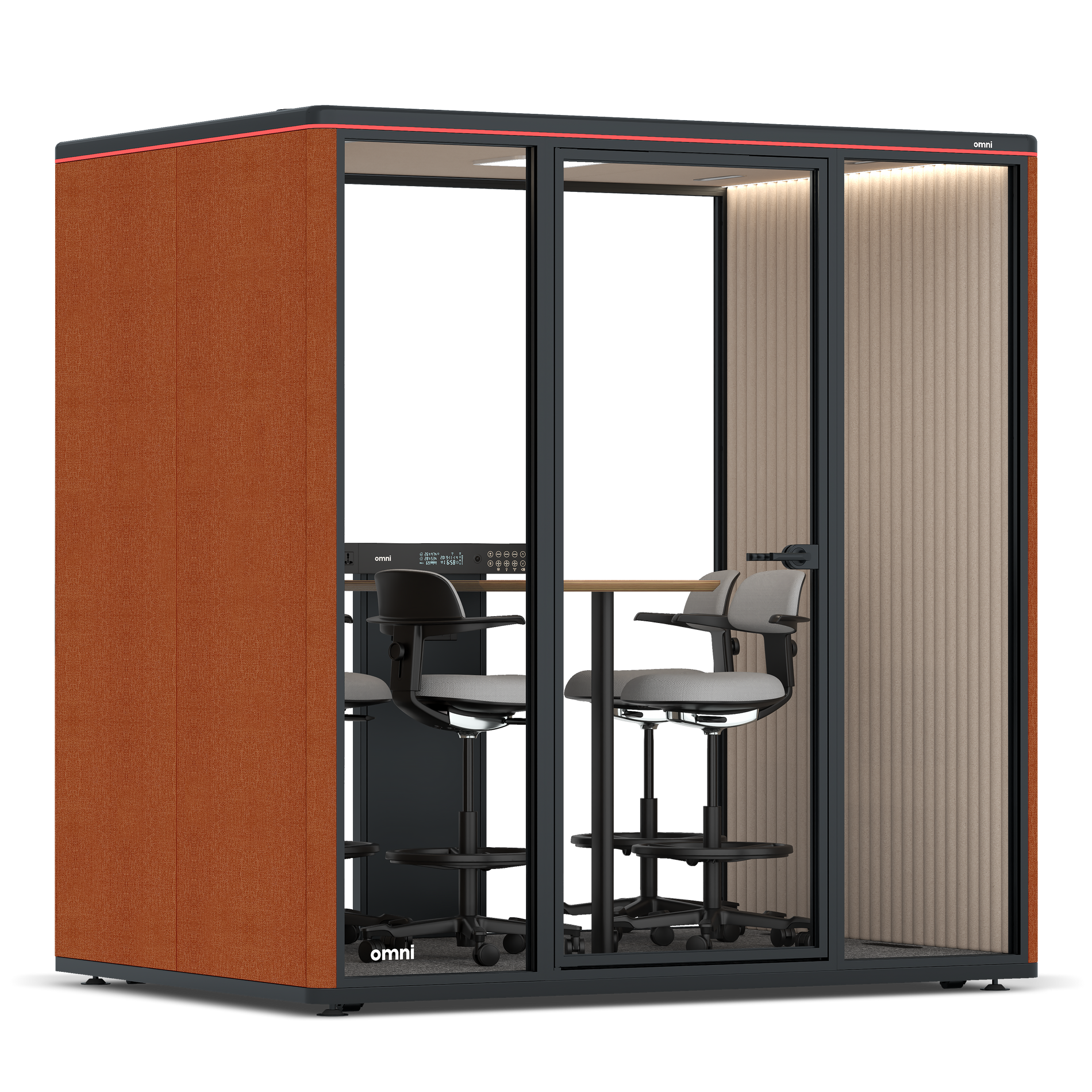 Omni FourCounter Meeting Table / Bloody Orange / #a18e7e