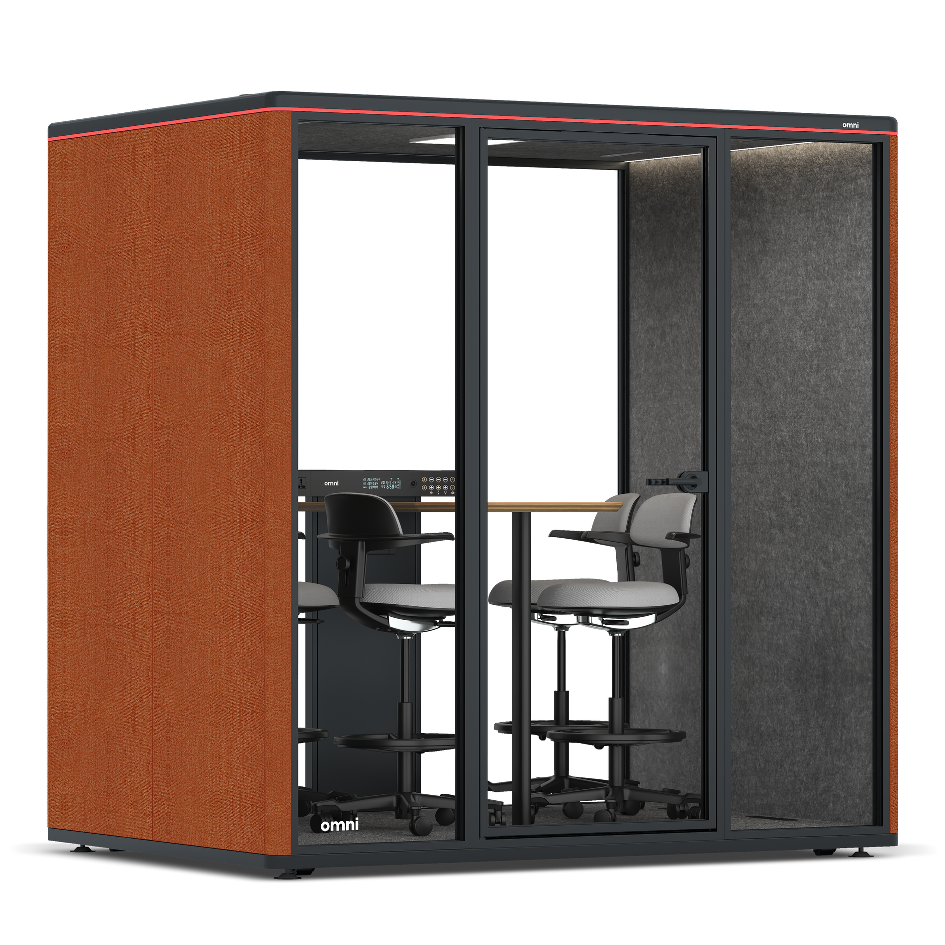 Omni FourCounter Meeting Table / Bloody Orange / #615f5d