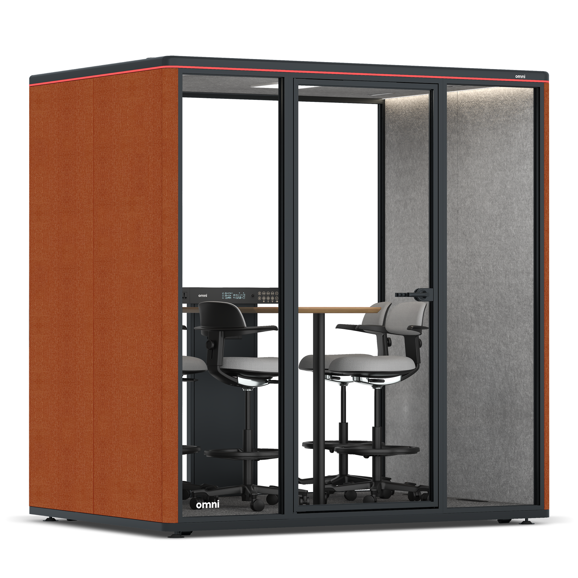 Omni FourCounter Meeting Table / Bloody Orange / #a49f98