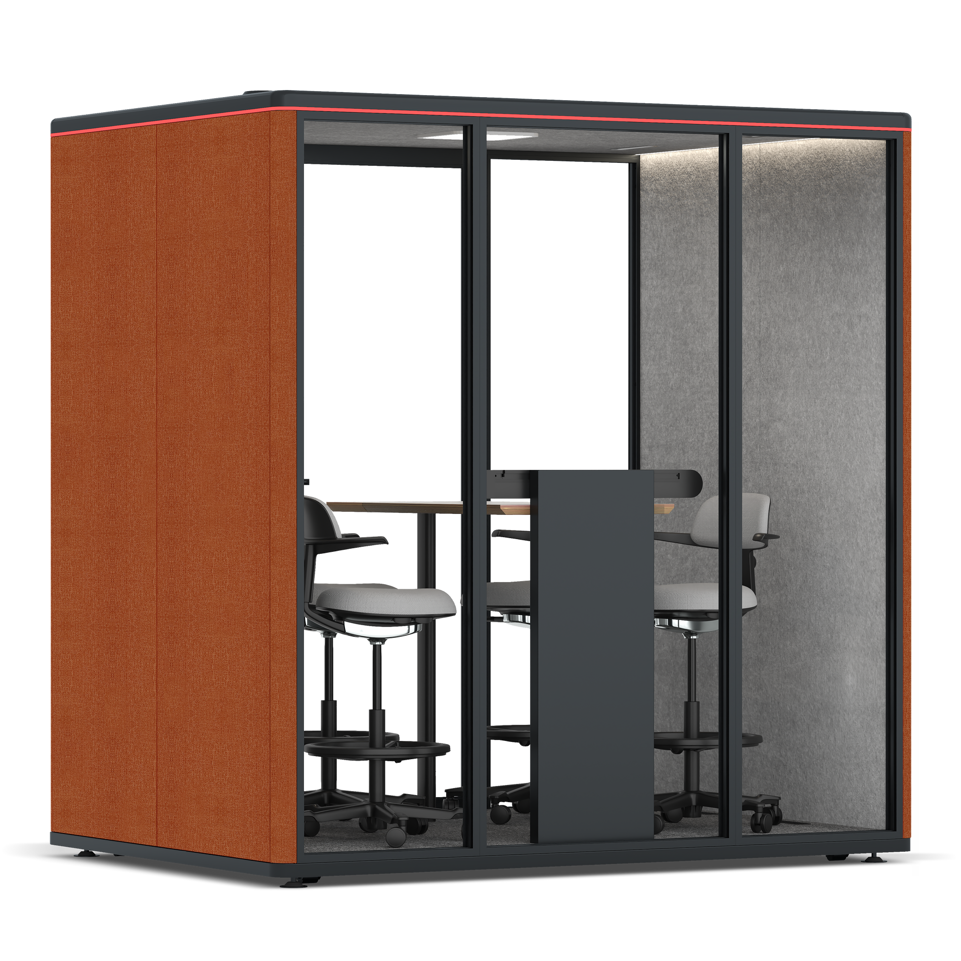 Omni FourCounter Meeting Table / Bloody Orange / #a49f98
