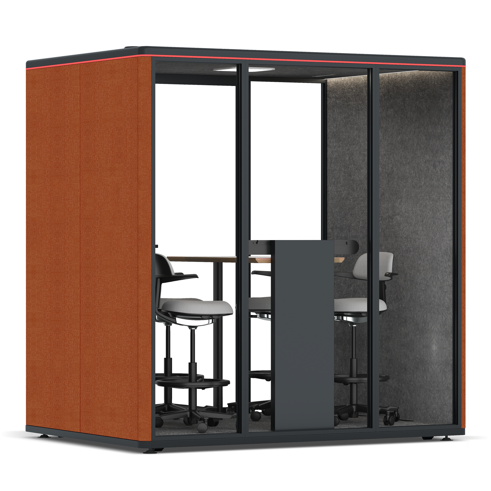 Omni FourCounter Meeting Table / Bloody Orange / #615f5d