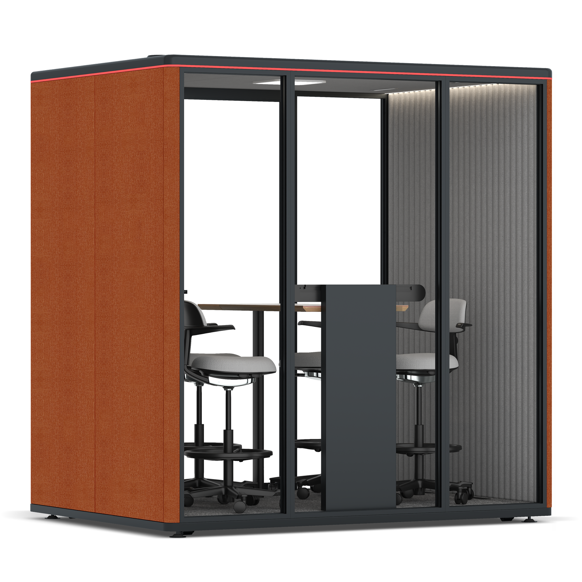 Omni FourCounter Meeting Table / Bloody Orange / #6d6c69