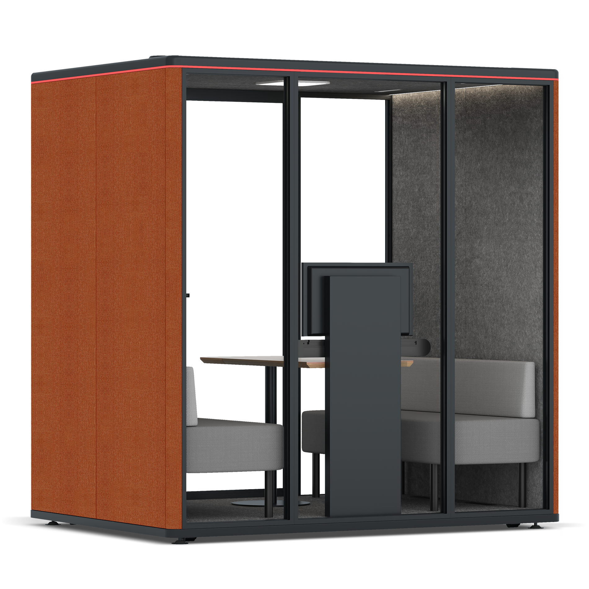 Omni FourSofa (+ Monitor Stand) / Bloody Orange / #615f5d