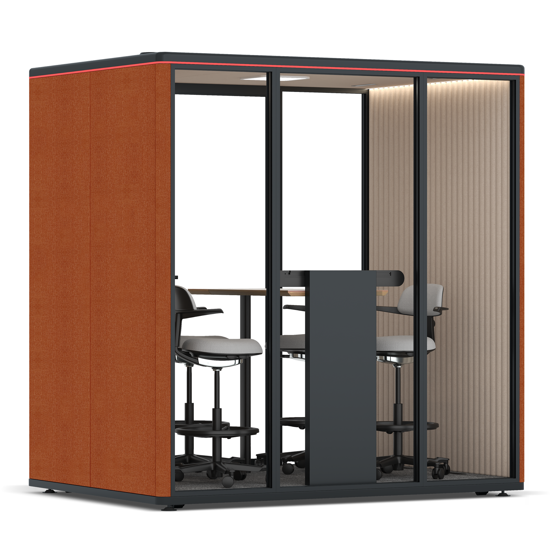 Omni FourCounter Meeting Table / Bloody Orange / #a18e7e