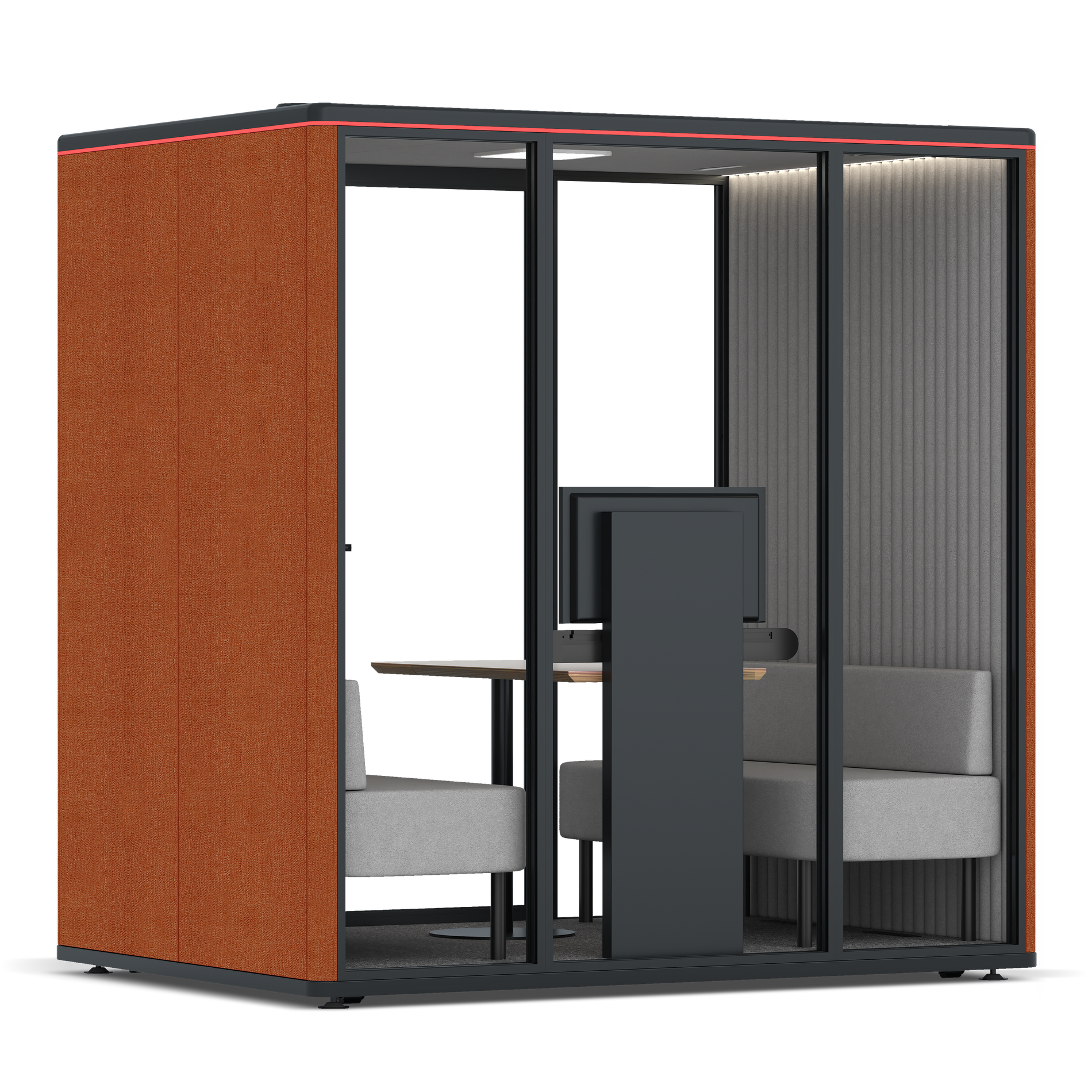 Omni FourSofa (+ Monitor Stand) / Bloody Orange / #6d6c69
