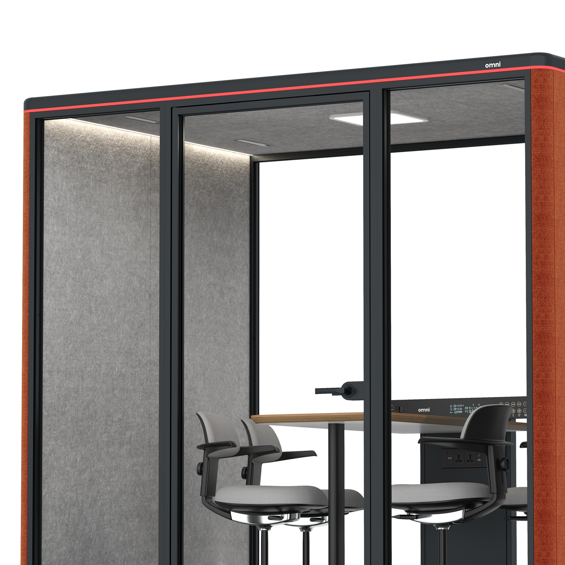 Omni FourCounter Meeting Table / Bloody Orange / #a49f98