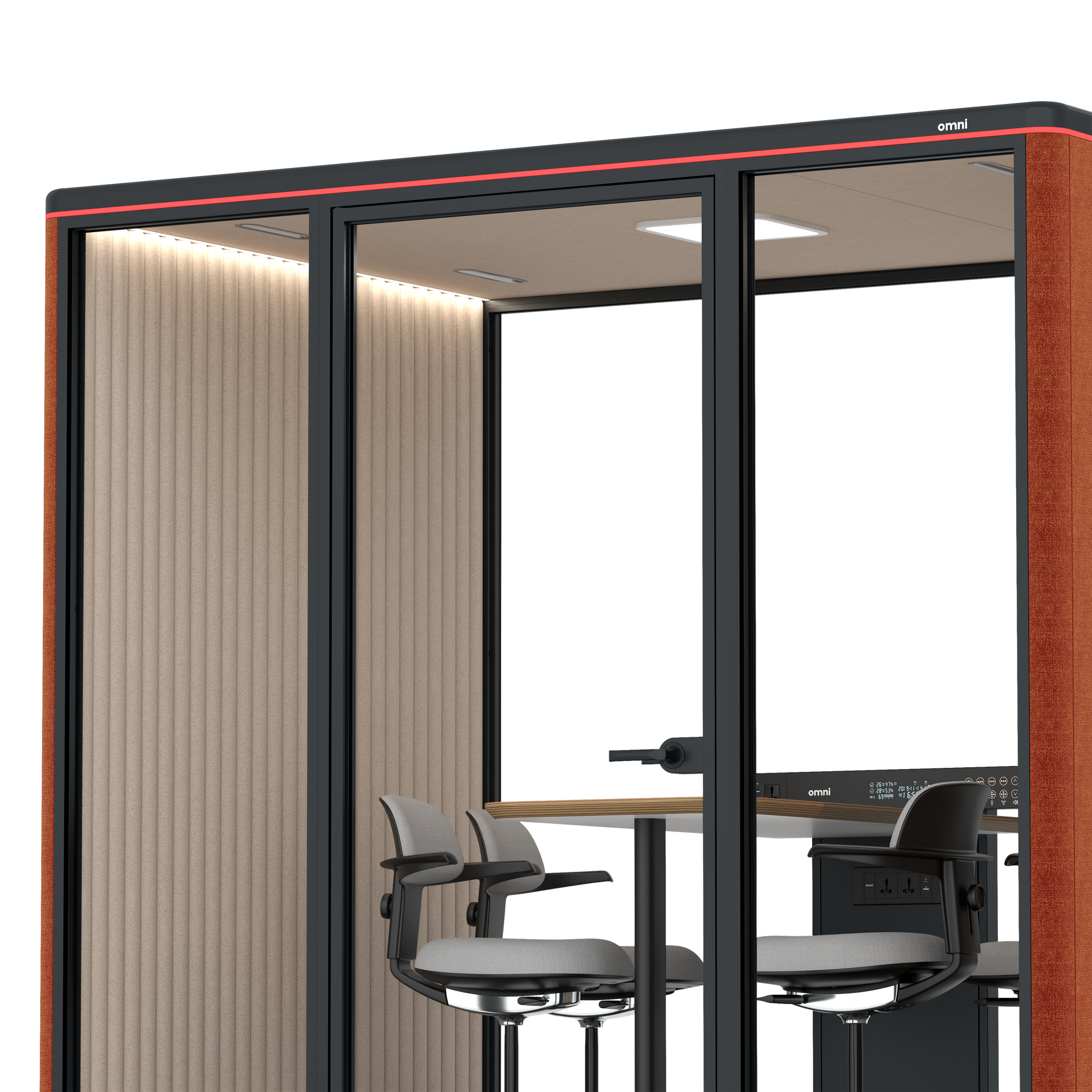 Omni FourCounter Meeting Table / Bloody Orange / #a18e7e