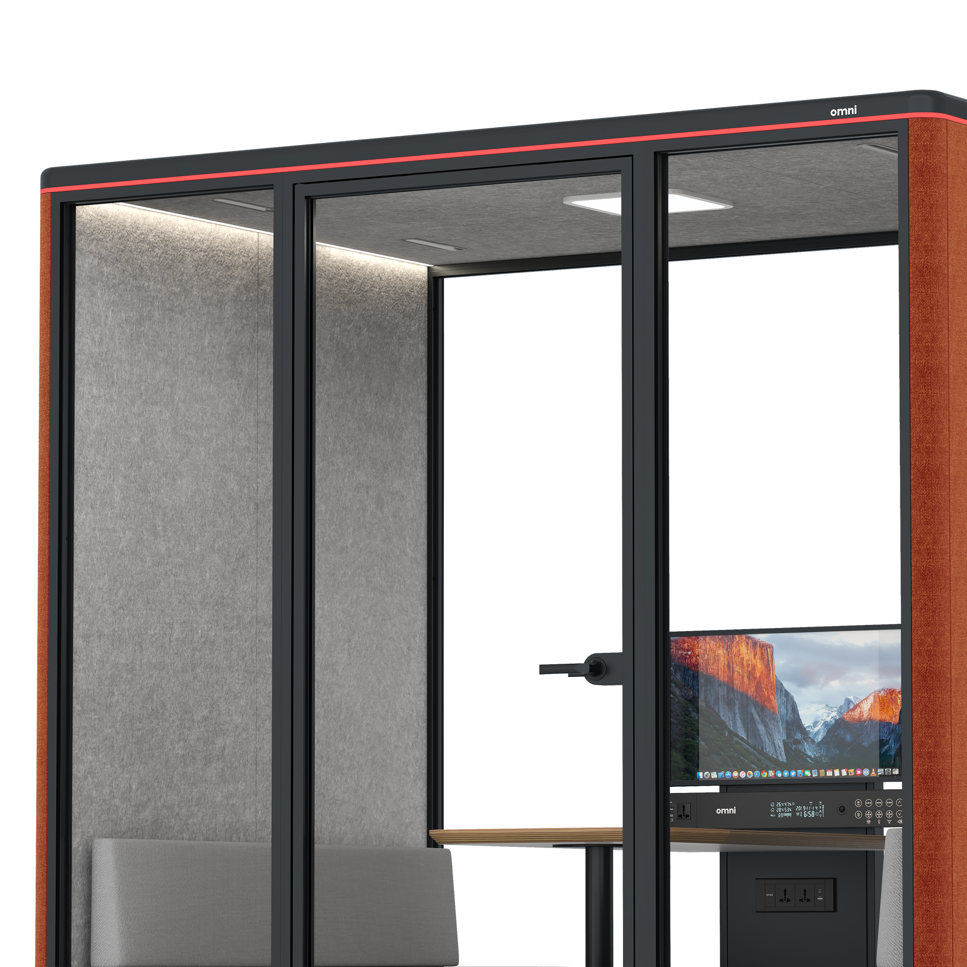 Omni FourSofa (+ Monitor Stand) / Bloody Orange / #a49f98