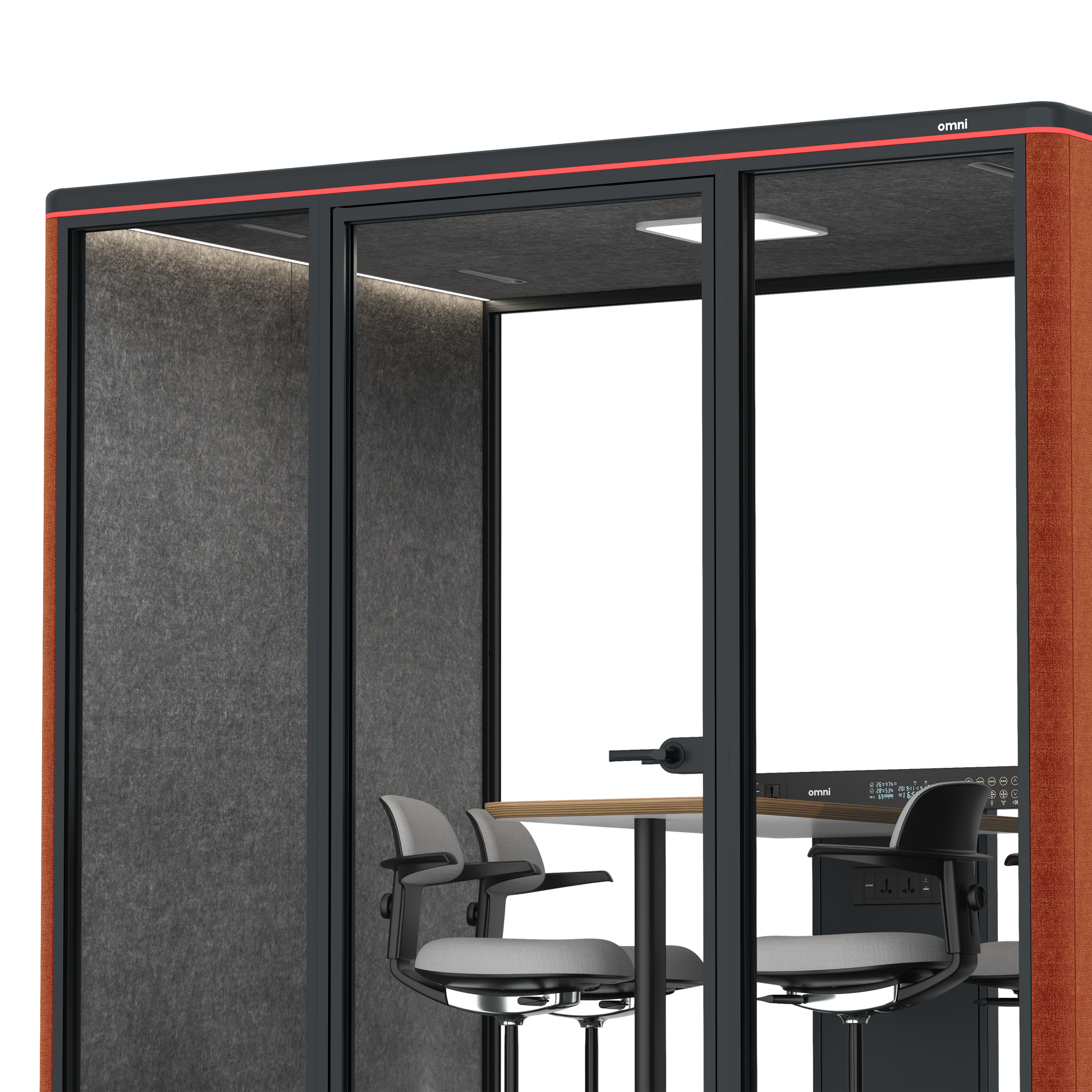 Omni FourCounter Meeting Table / Bloody Orange / #615f5d