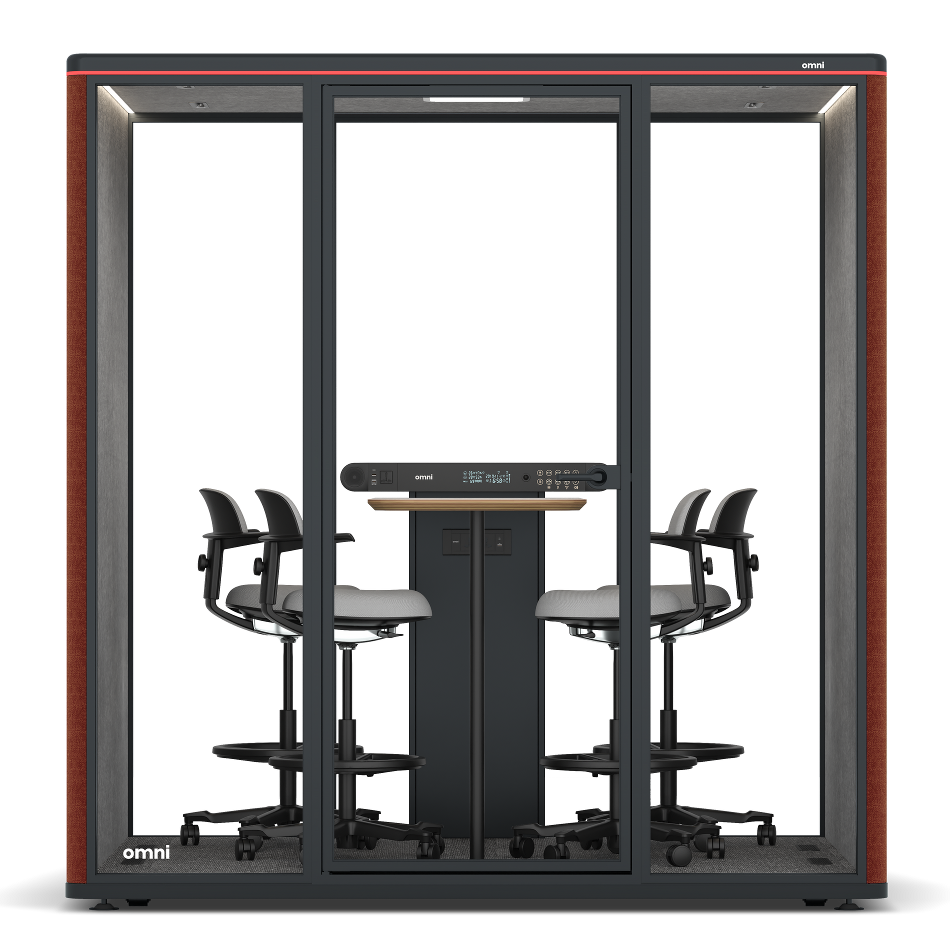 Omni FourCounter Meeting Table / Gabriel Medley Deep Rouge / #a49f98