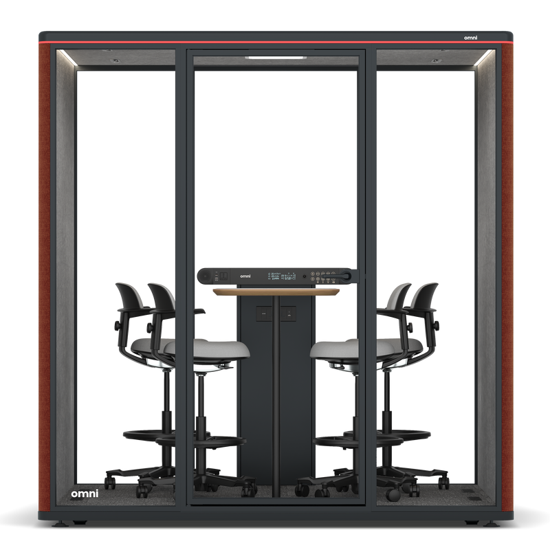 Omni FourCounter Meeting Table / Gabriel Medley Deep Rouge / #a49f98
