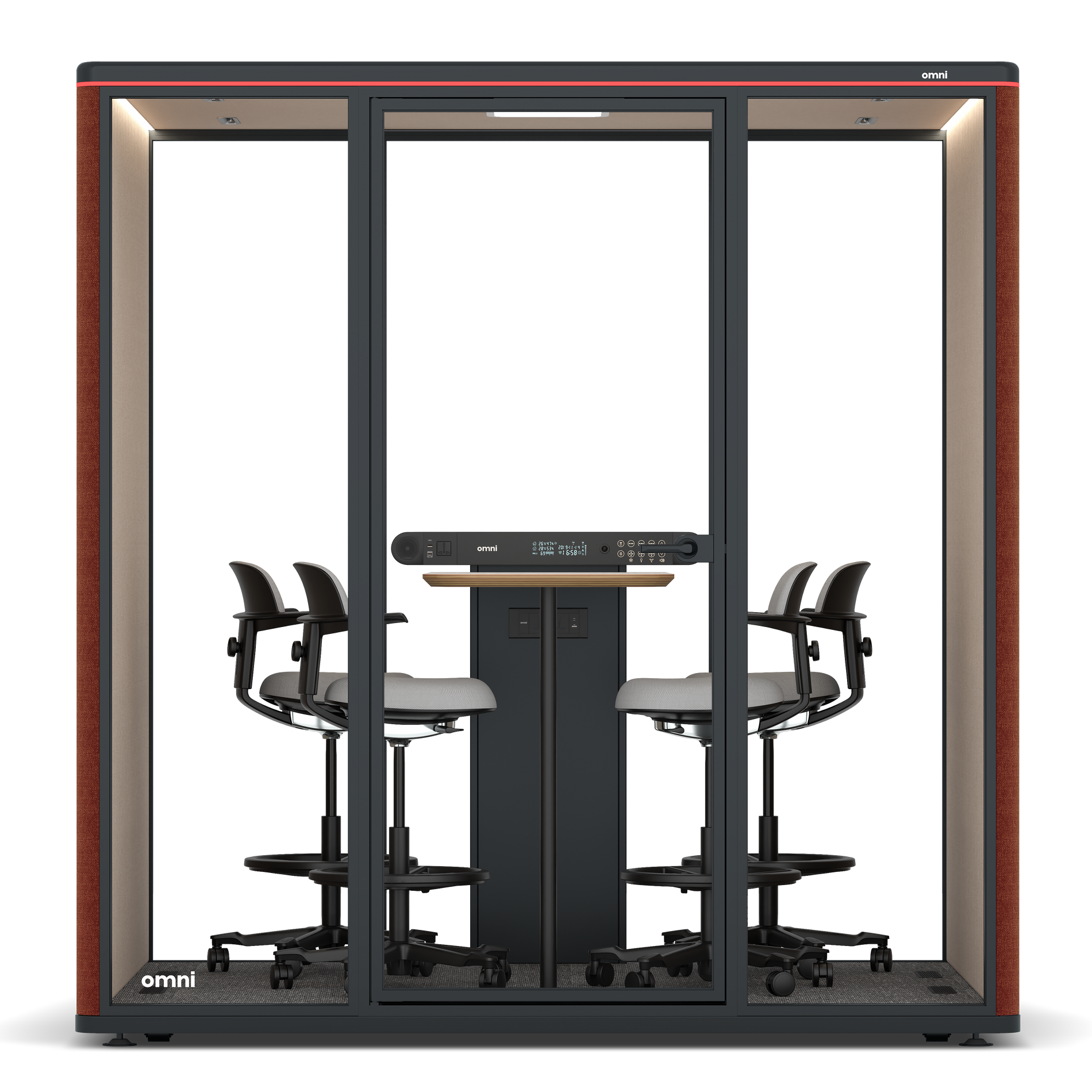 Omni FourCounter Meeting Table / Gabriel Medley Deep Rouge / #a18e7e