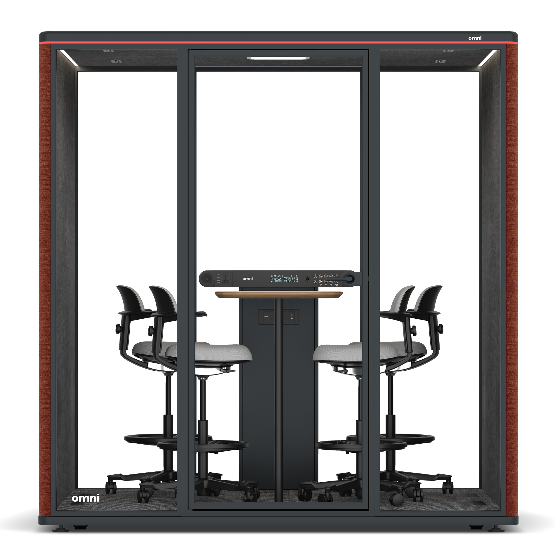 Omni FourCounter Meeting Table / Gabriel Medley Deep Rouge / #615f5d