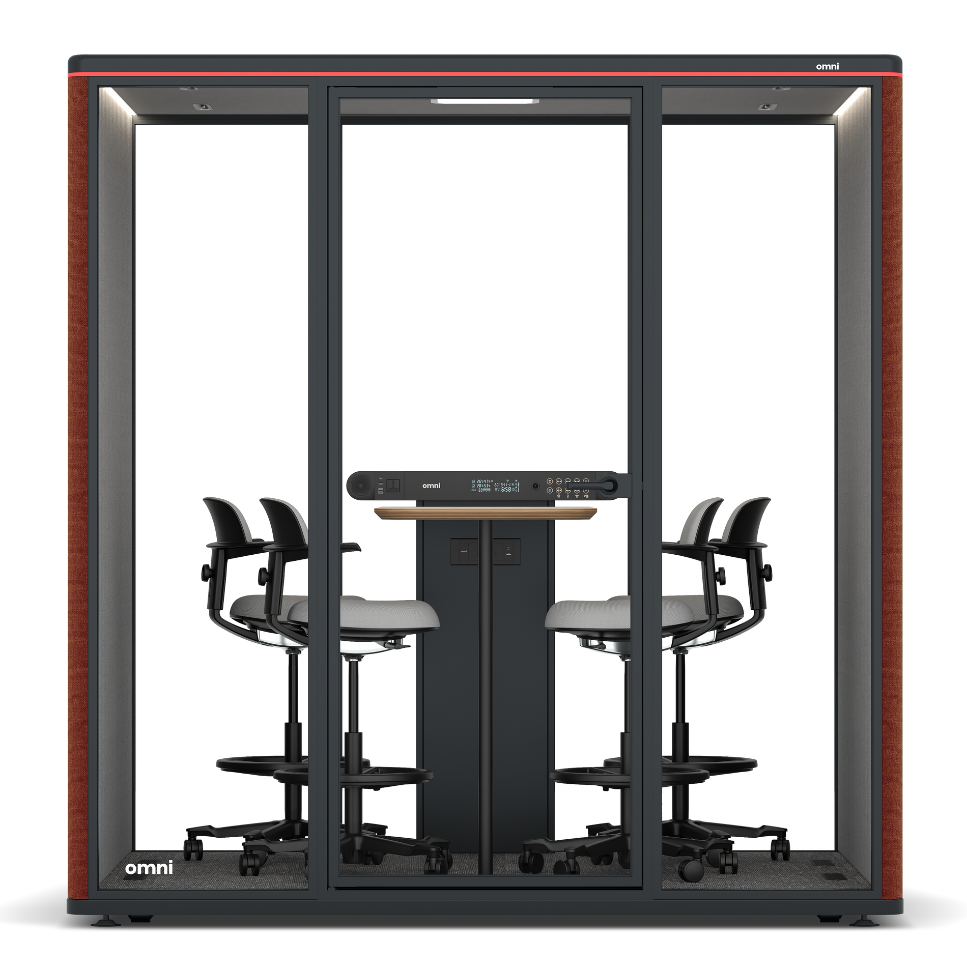 Omni FourCounter Meeting Table / Gabriel Medley Deep Rouge / #6d6c69