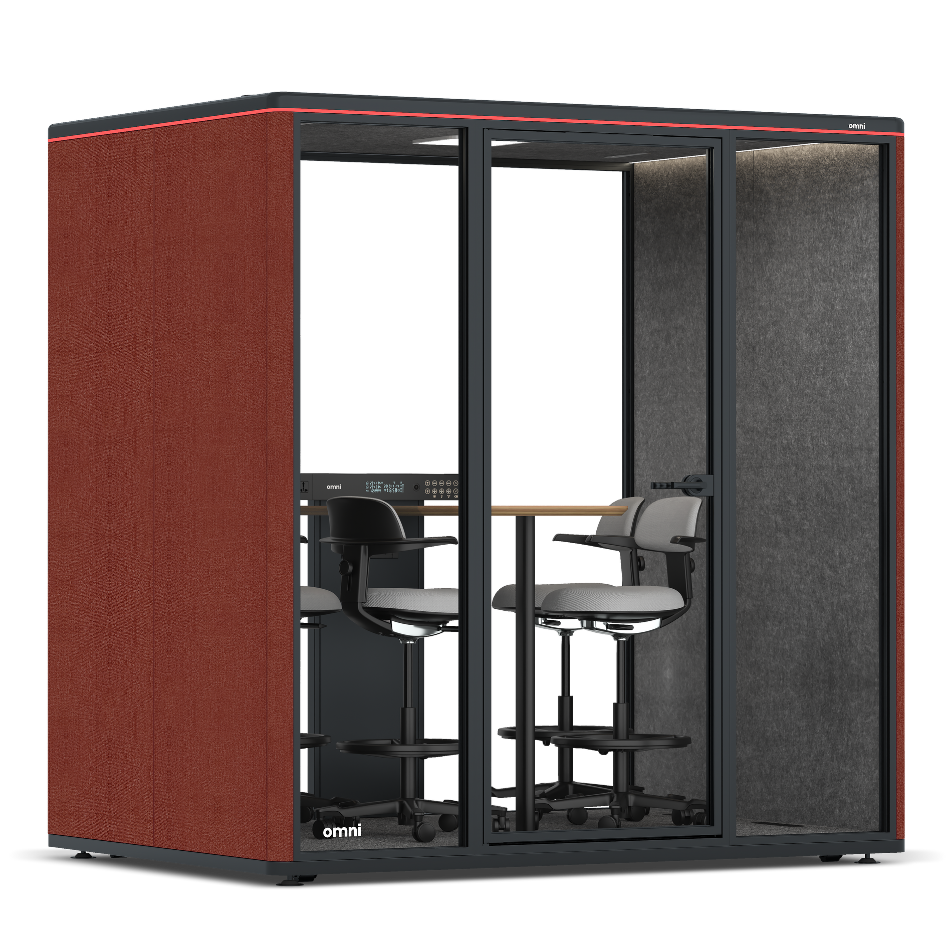 Omni FourCounter Meeting Table / Gabriel Medley Deep Rouge / #615f5d