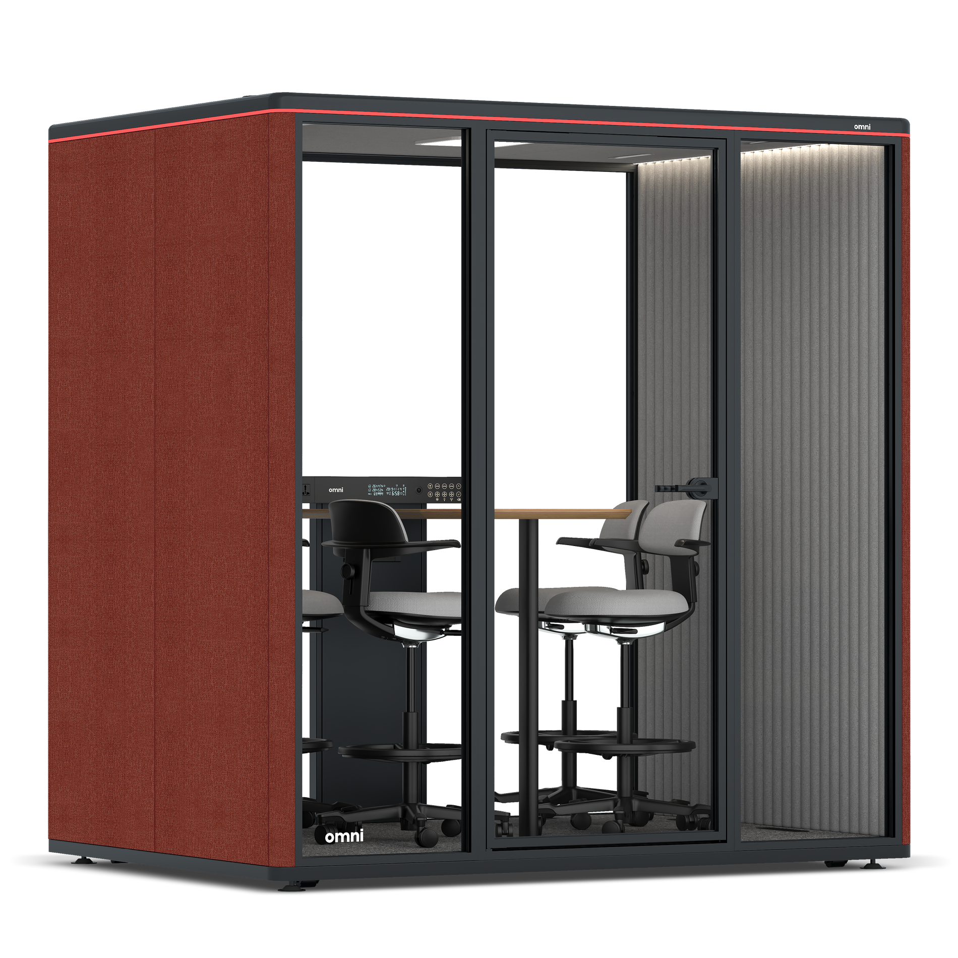 Omni FourCounter Meeting Table / Gabriel Medley Deep Rouge / #6d6c69