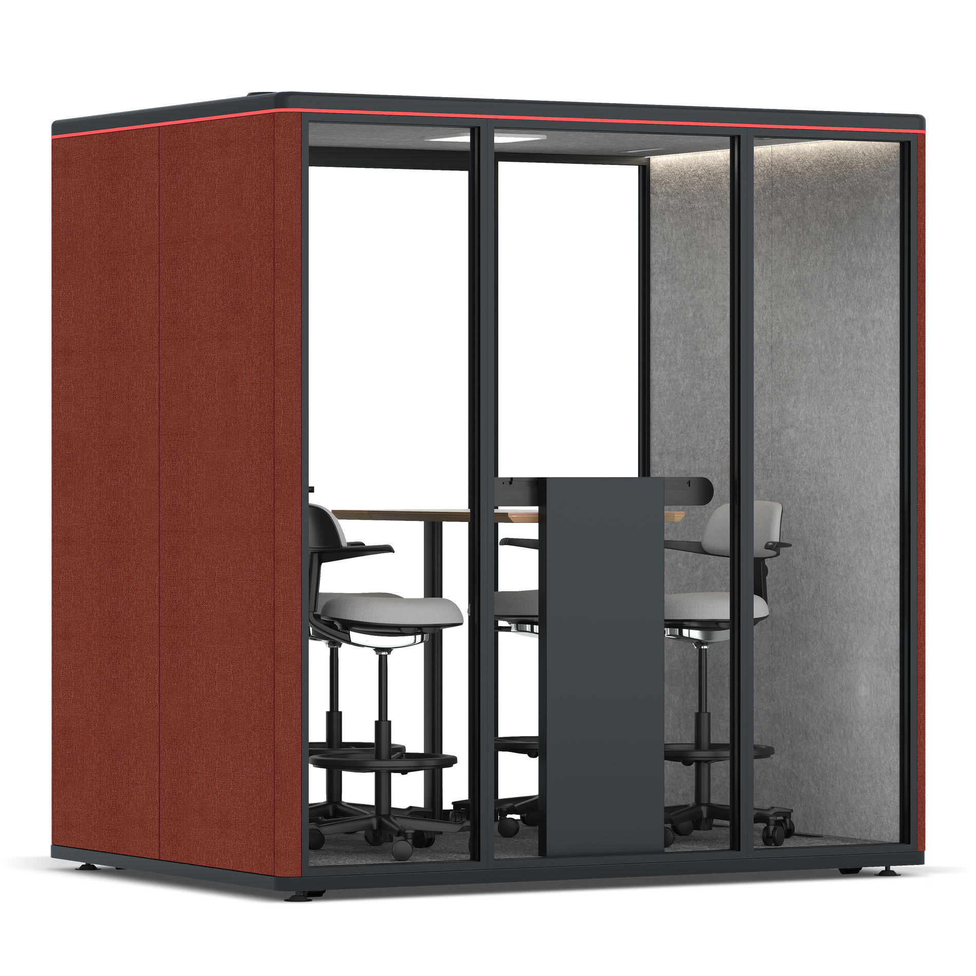Omni FourCounter Meeting Table / Gabriel Medley Deep Rouge / #a49f98