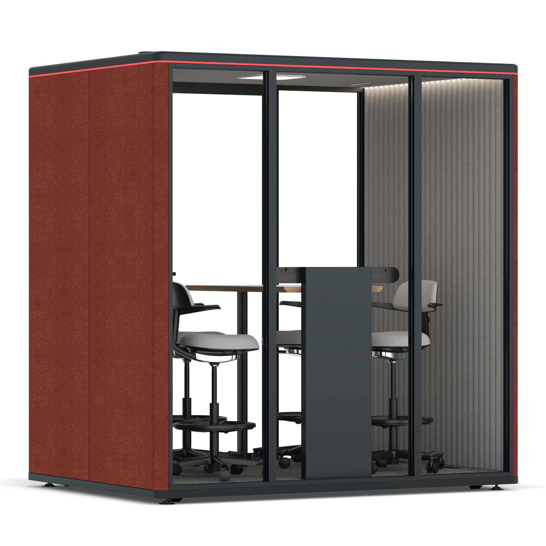 Omni FourCounter Meeting Table / Gabriel Medley Deep Rouge / #6d6c69