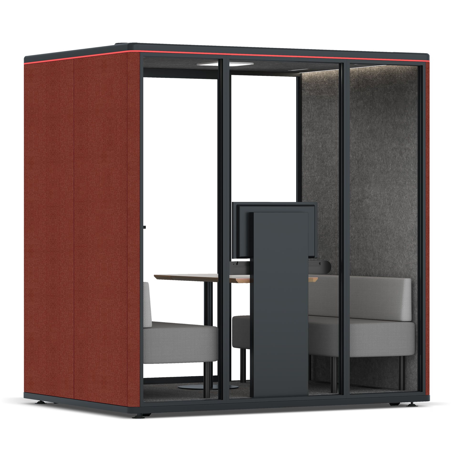 Omni FourSofa (+ Monitor Stand) / Gabriel Medley Deep Rouge / #615f5d