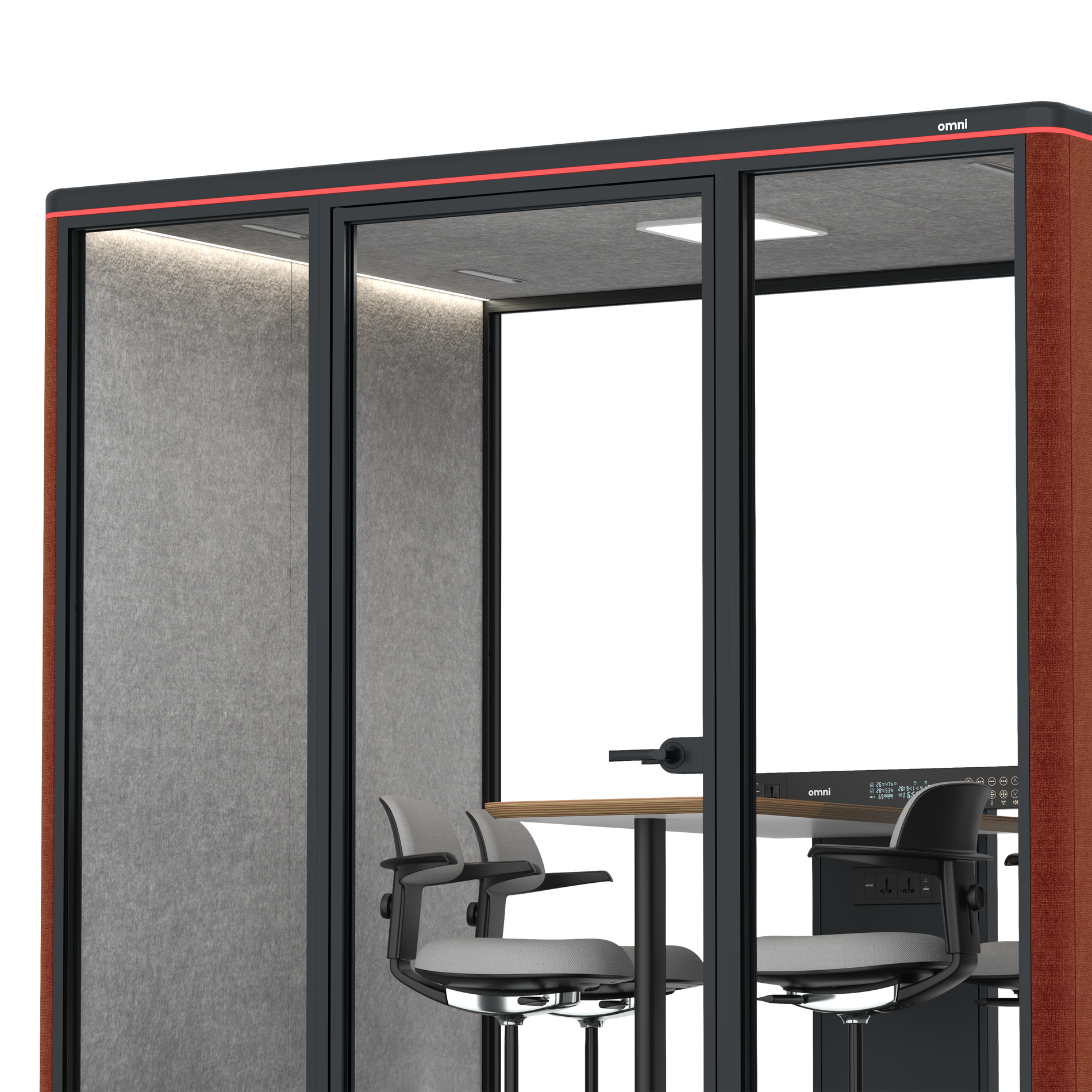Omni FourCounter Meeting Table / Gabriel Medley Deep Rouge / #a49f98