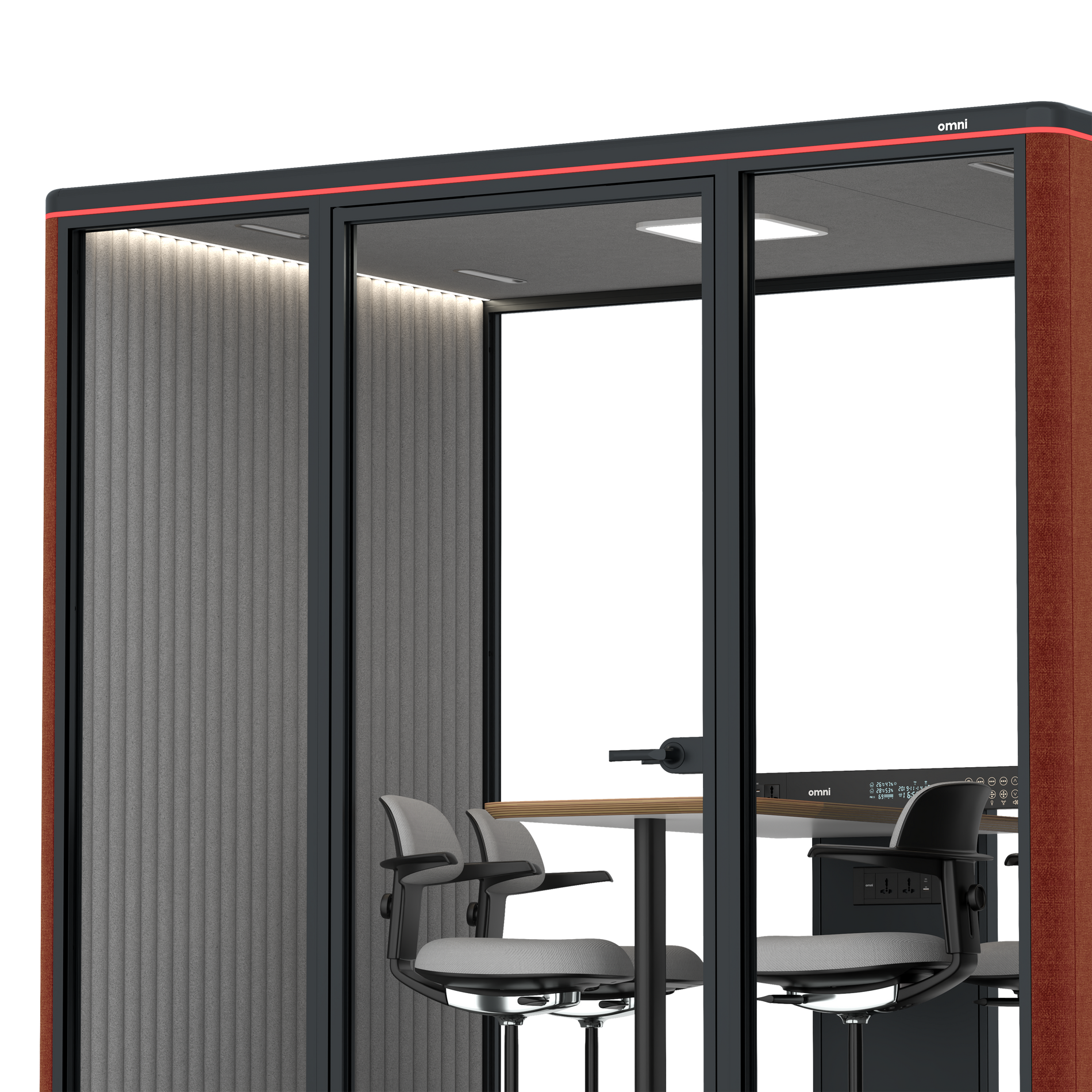 Omni FourCounter Meeting Table / Gabriel Medley Deep Rouge / #6d6c69