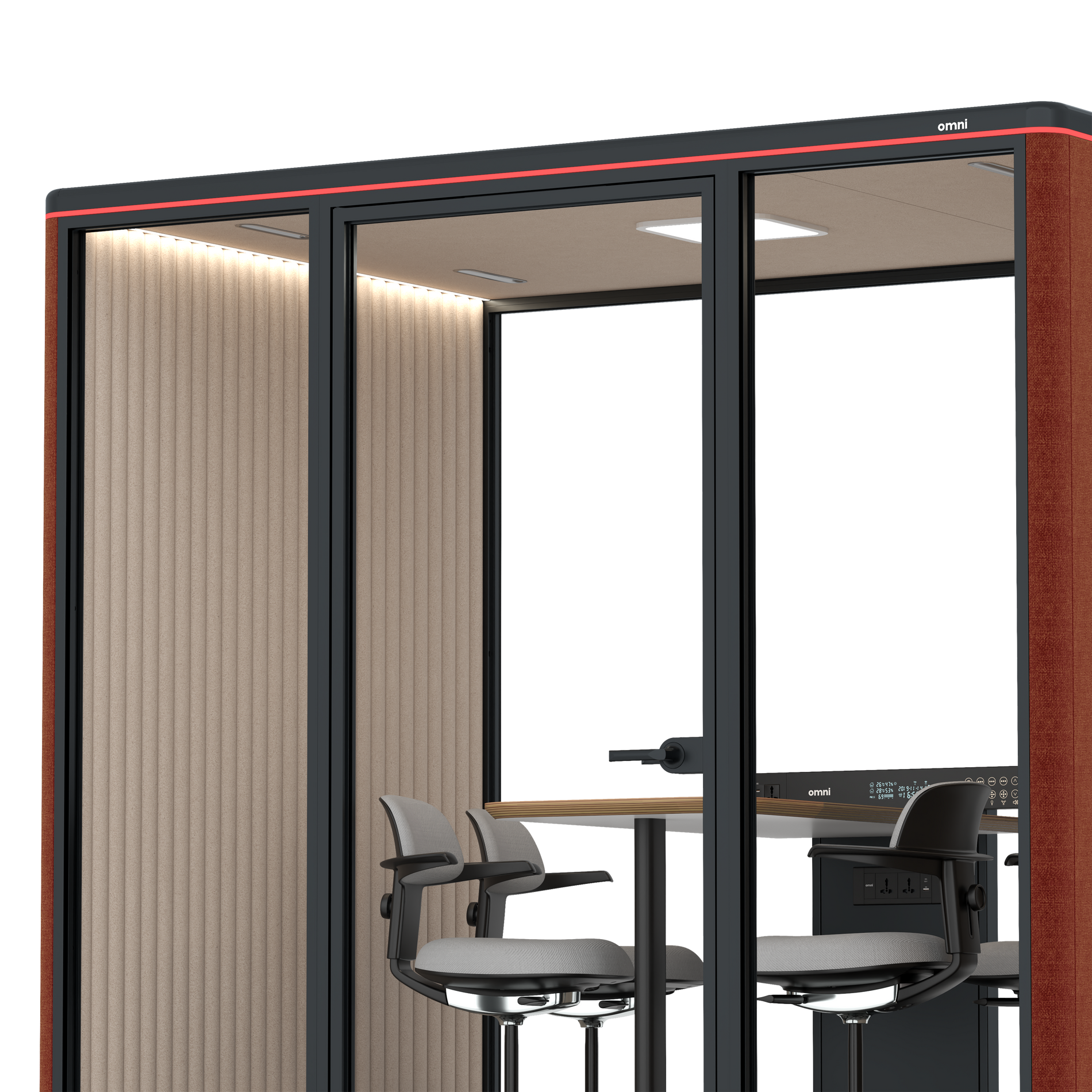Omni FourCounter Meeting Table / Gabriel Medley Deep Rouge / #a18e7e