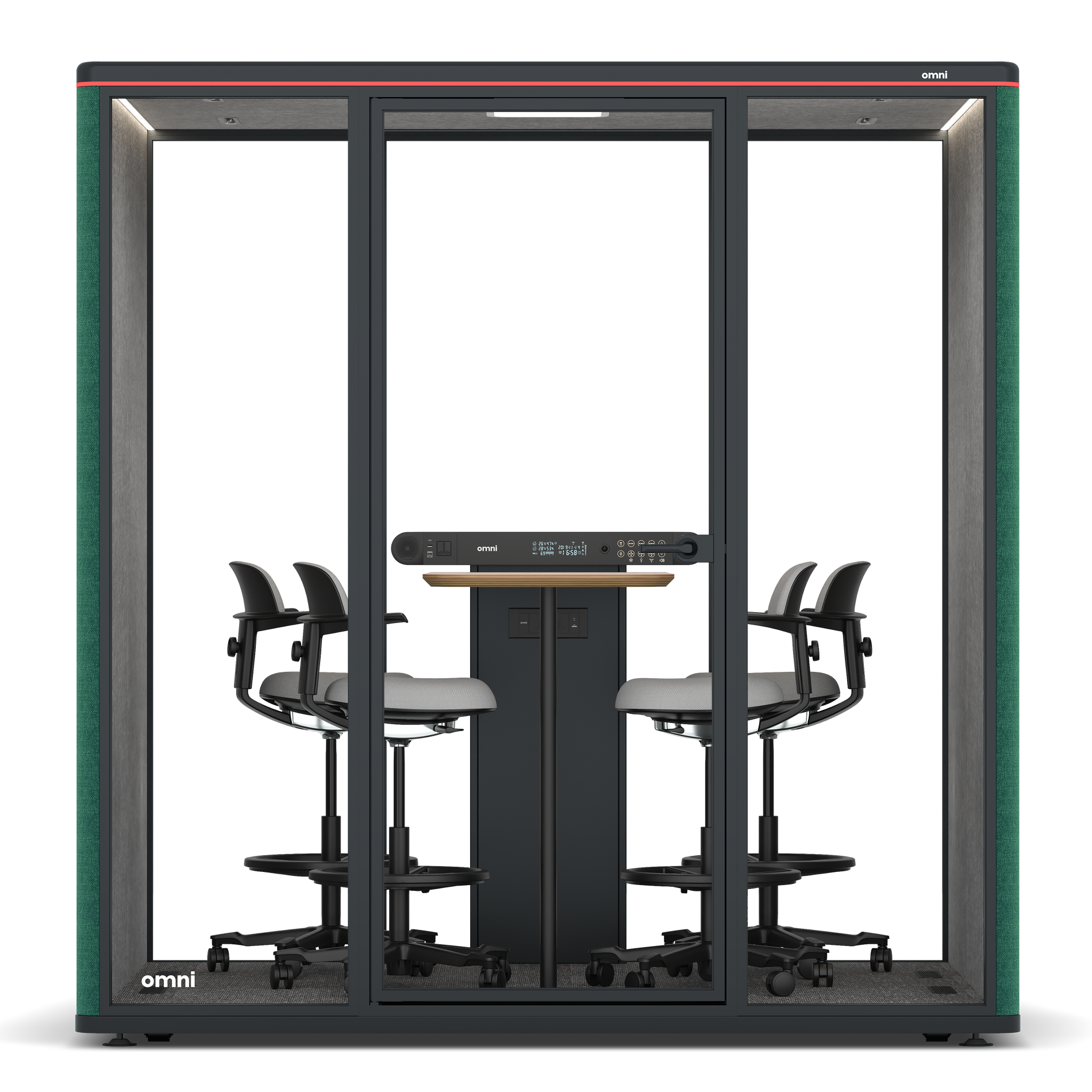 Omni FourCounter Meeting Table / Gabriel Medley Forest Green / #a49f98