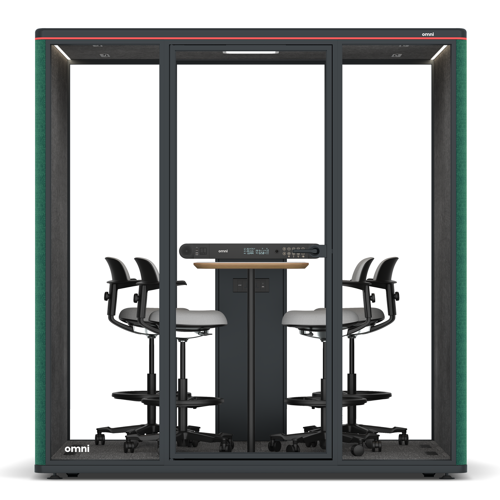 Omni FourCounter Meeting Table / Gabriel Medley Forest Green / #615f5d