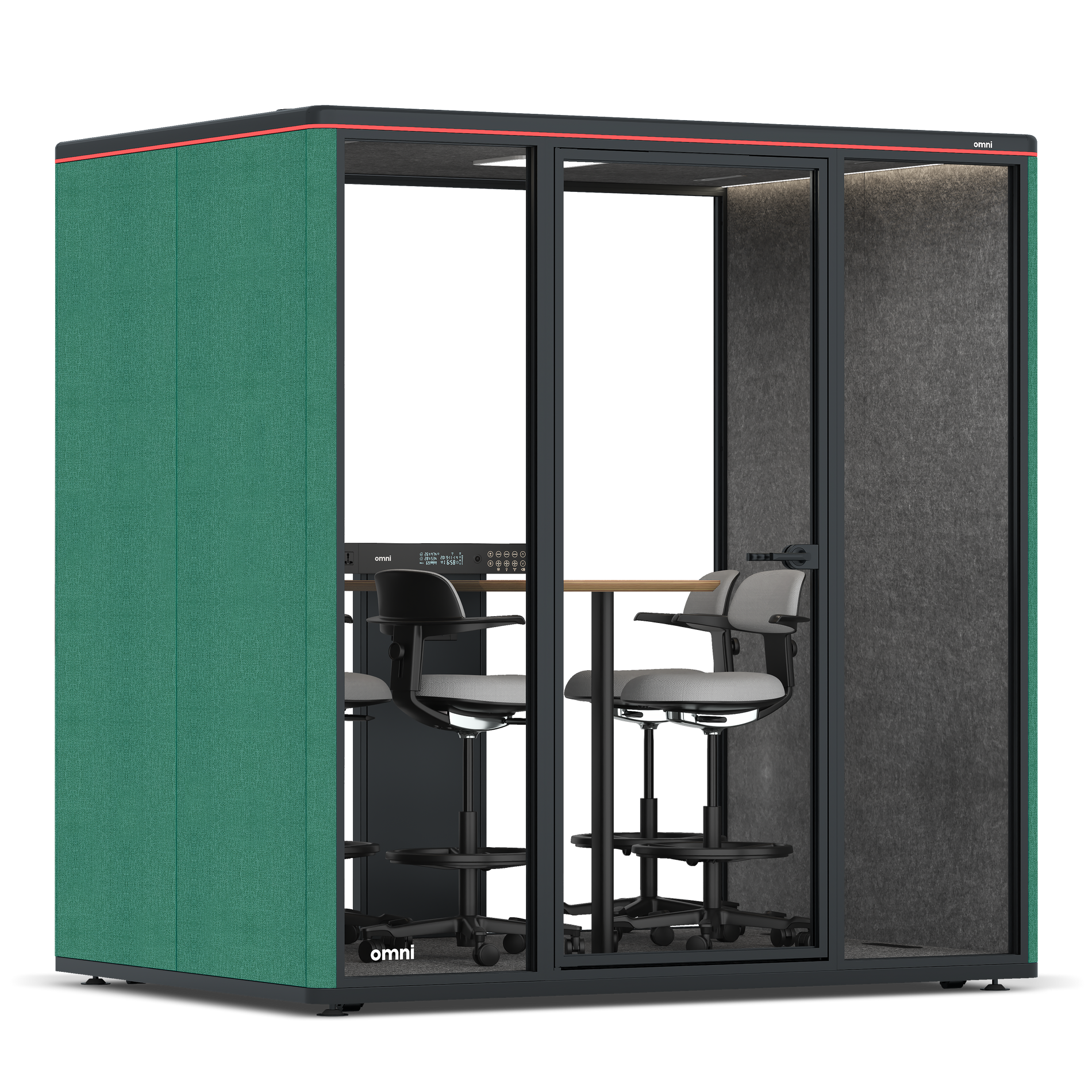 Omni FourCounter Meeting Table / Gabriel Medley Forest Green / #615f5d