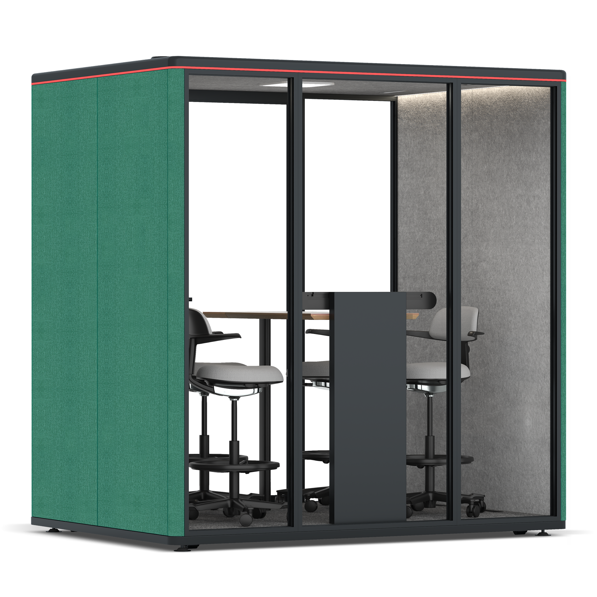 Omni FourCounter Meeting Table / Gabriel Medley Forest Green / #a49f98