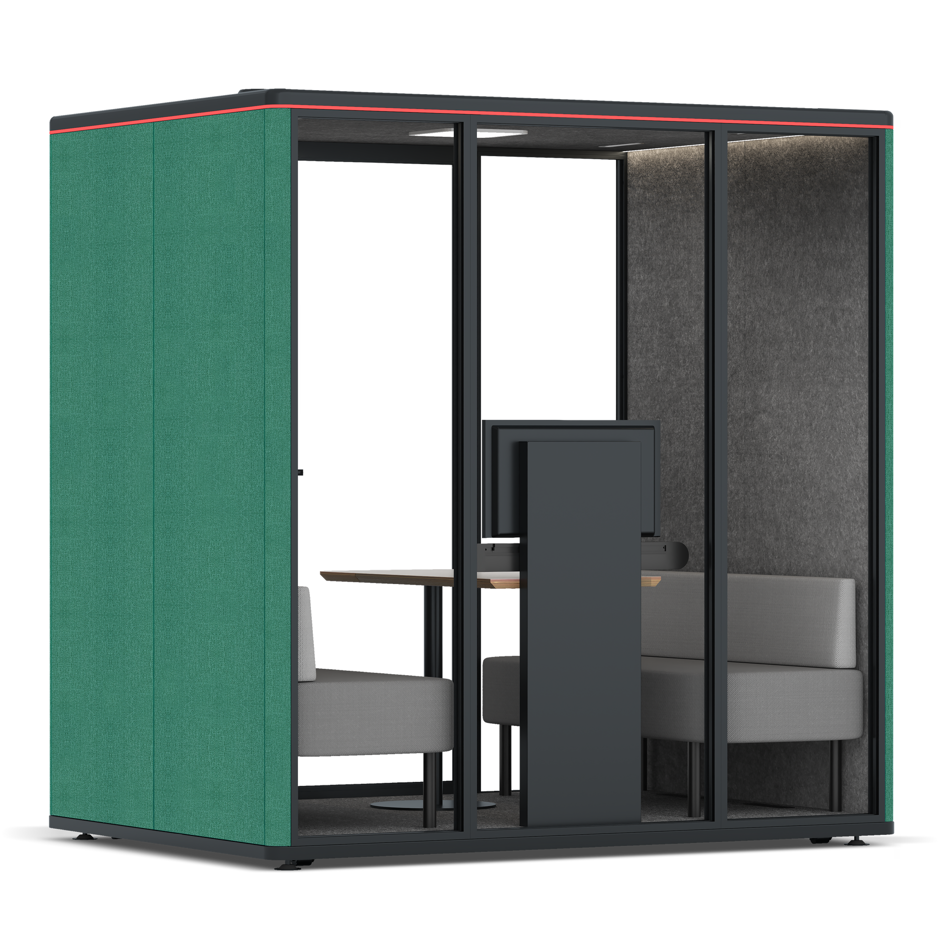 Omni FourSofa (+ Monitor Stand) / Gabriel Medley Forest Green / #615f5d