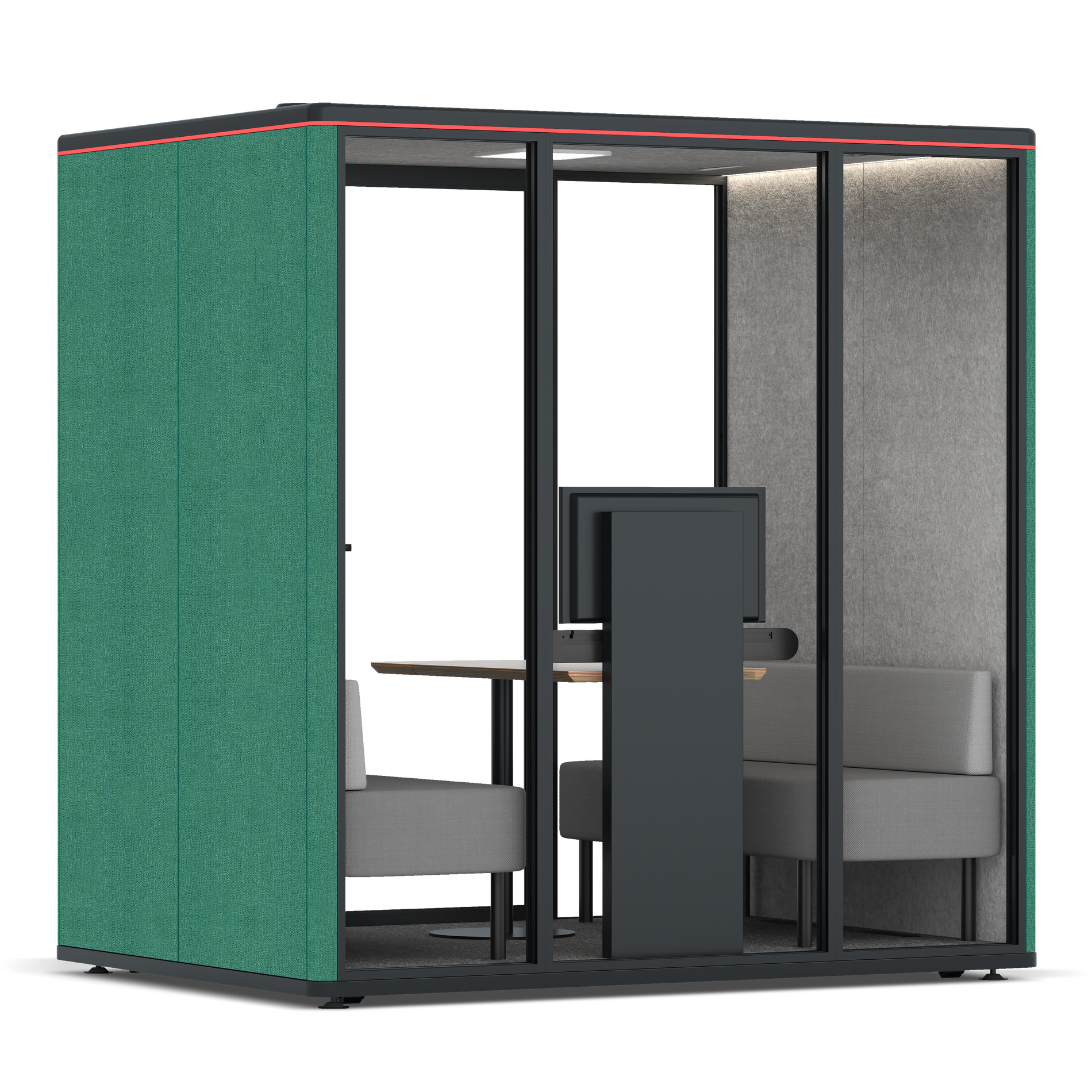 Omni FourSofa (+ Monitor Stand) / Gabriel Medley Forest Green / #a49f98