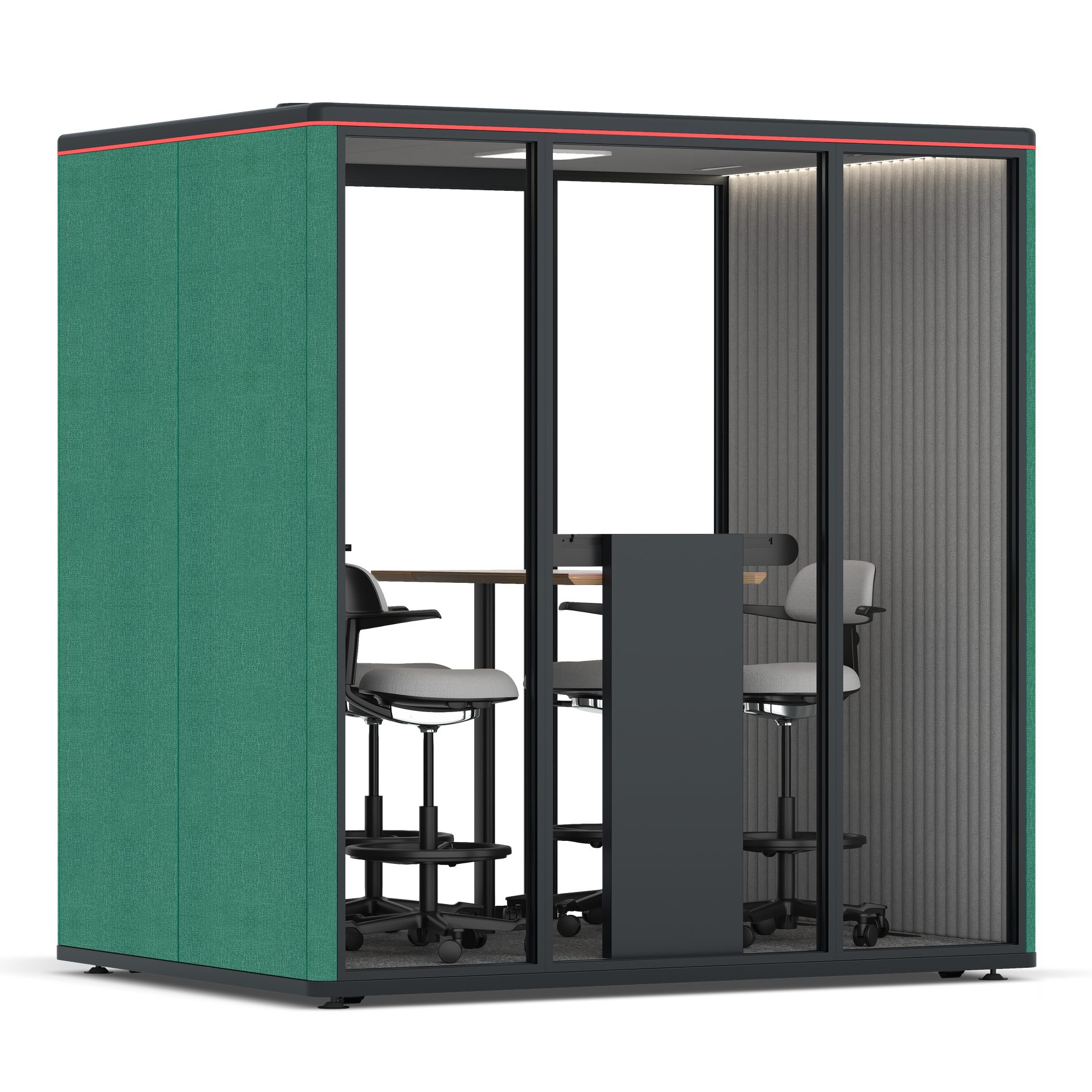 Omni FourCounter Meeting Table / Gabriel Medley Forest Green / #6d6c69