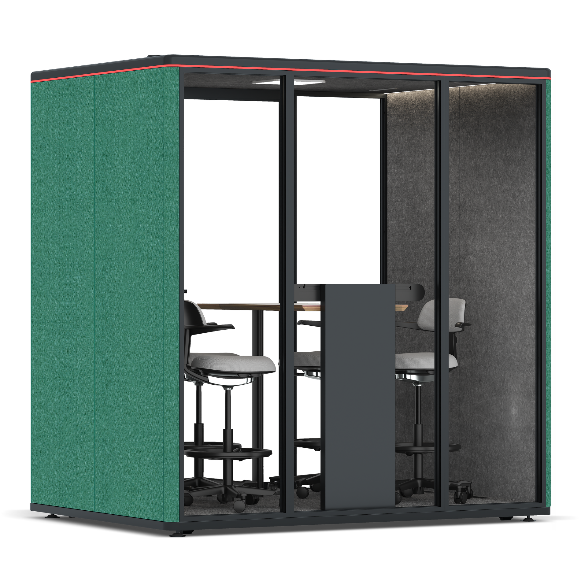 Omni FourCounter Meeting Table / Gabriel Medley Forest Green / #615f5d