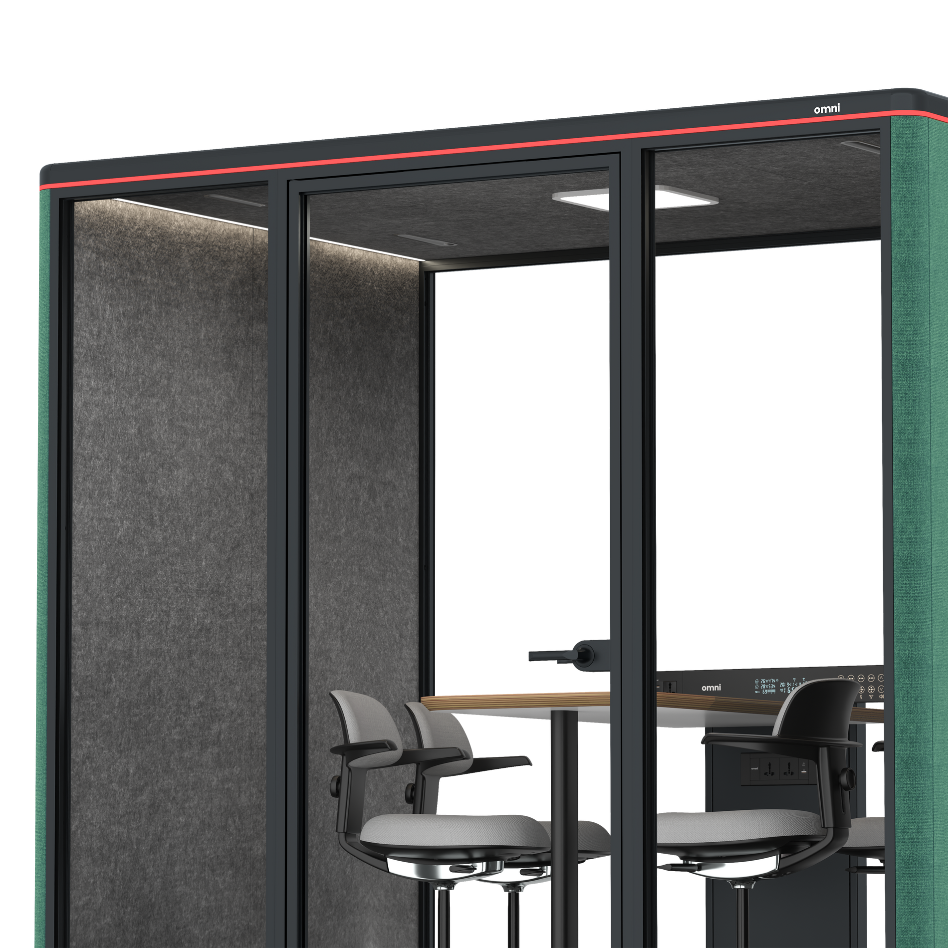 Omni FourCounter Meeting Table / Gabriel Medley Forest Green / #615f5d