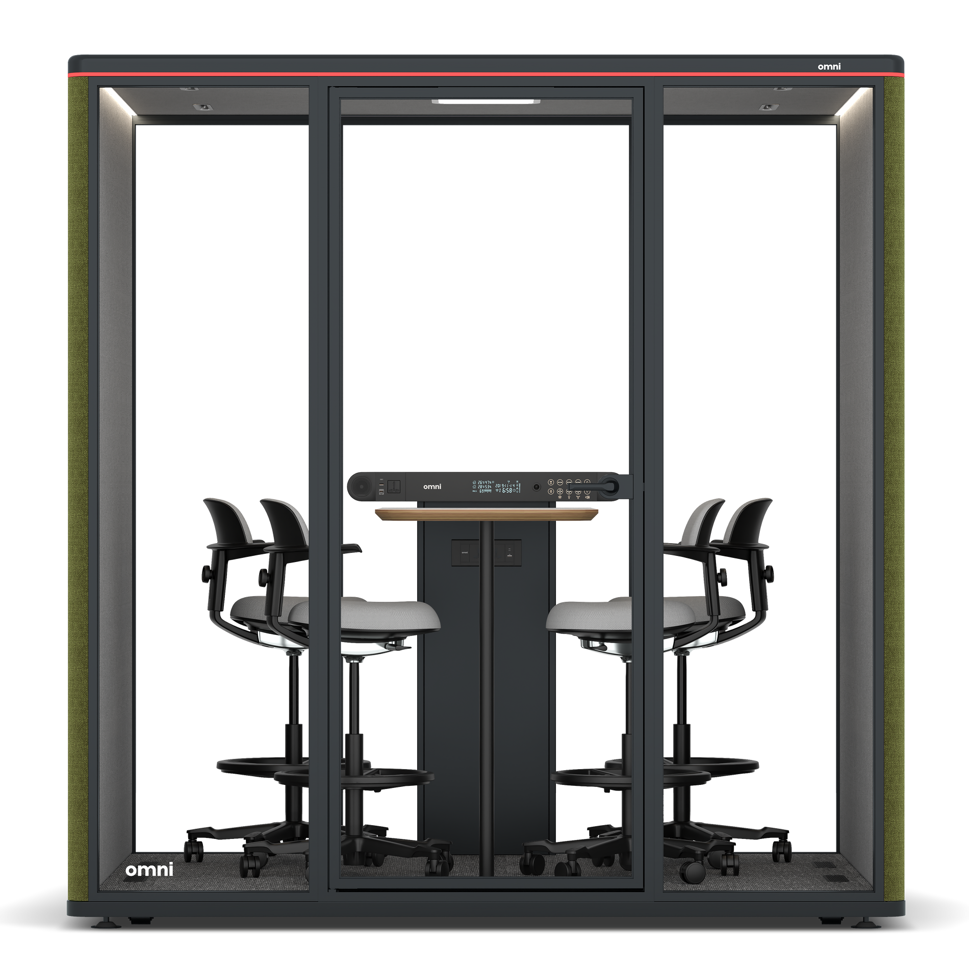 Omni FourCounter Meeting Table / Gabriel Medley Meadow Green / #6d6c69