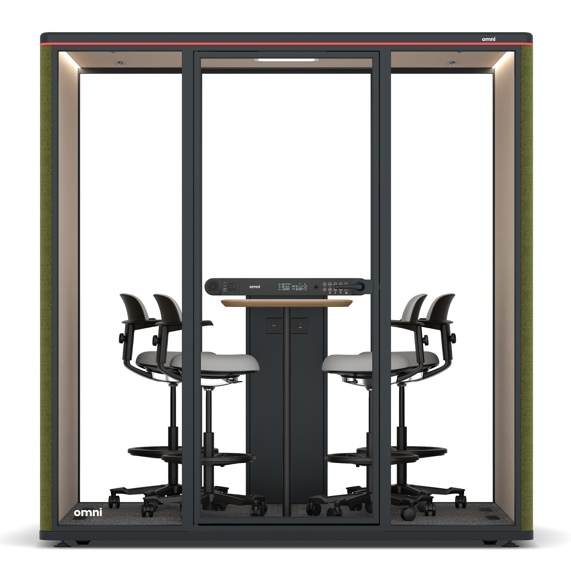 Omni FourCounter Meeting Table / Gabriel Medley Meadow Green / #a18e7e