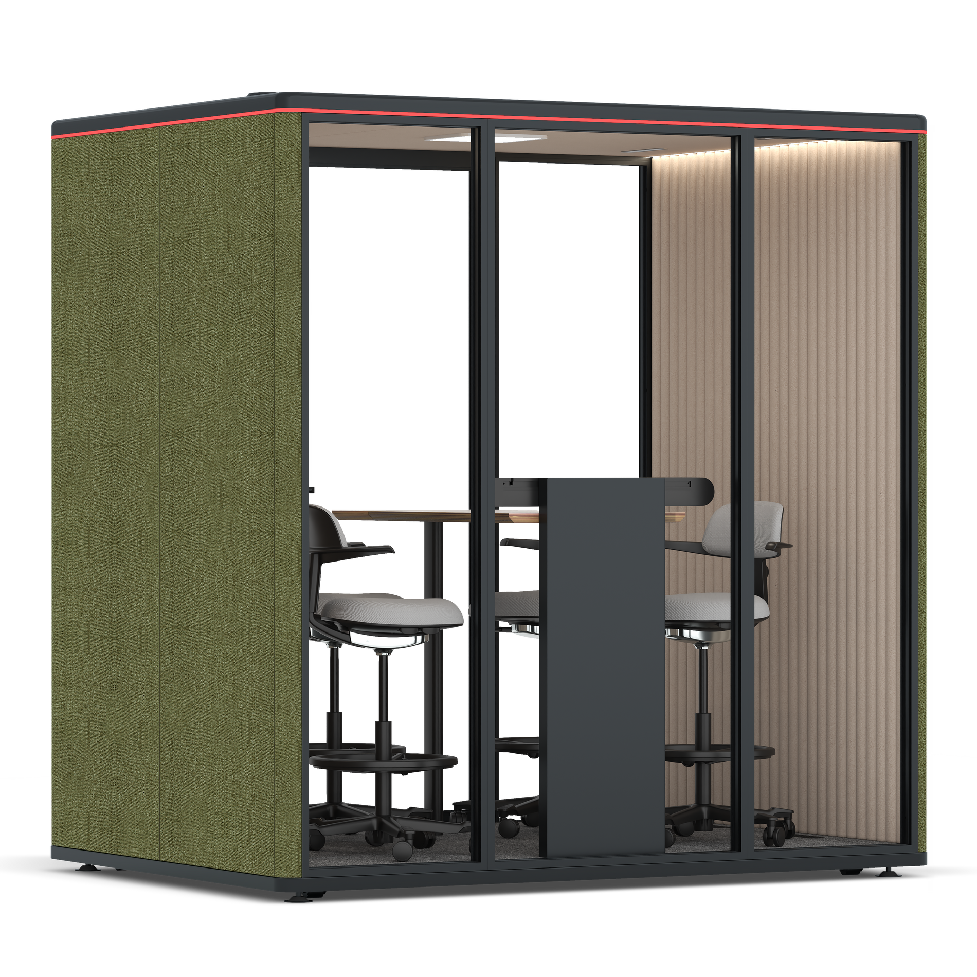 Omni FourCounter Meeting Table / Gabriel Medley Meadow Green / #a18e7e