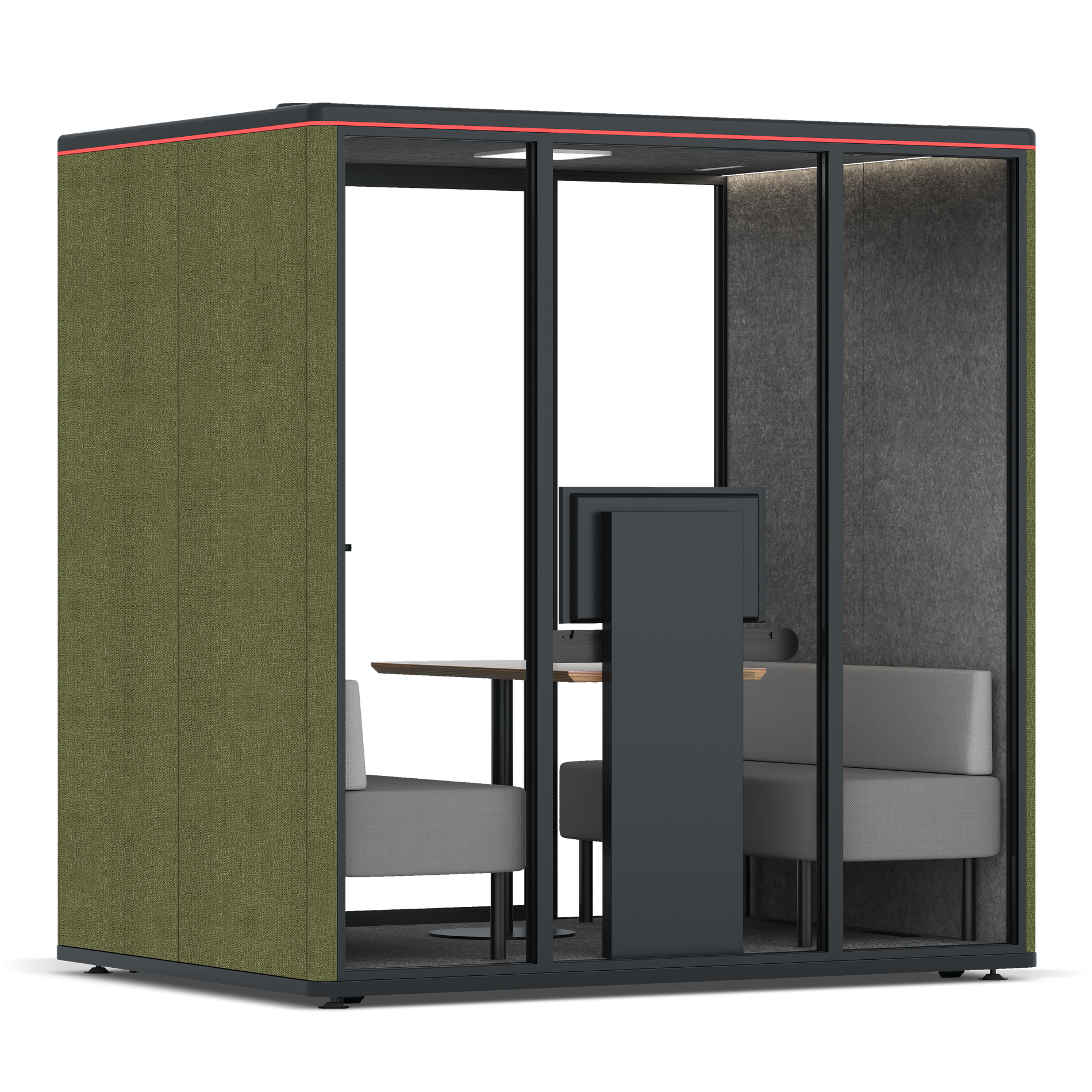 Omni FourSofa (+ Monitor Stand) / Gabriel Medley Meadow Green / #615f5d