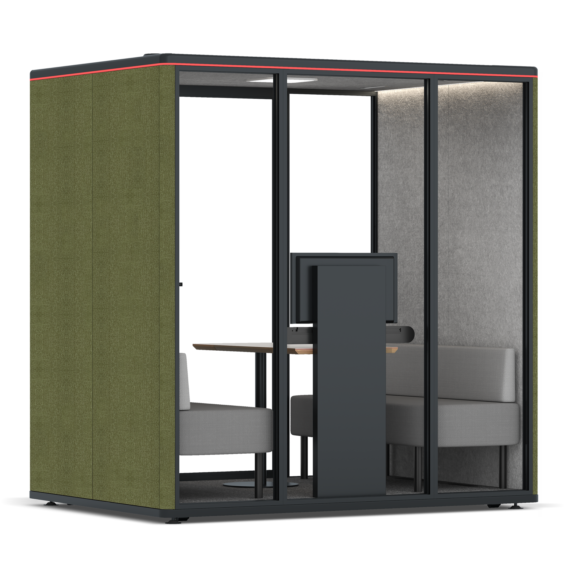 Omni FourSofa (+ Monitor Stand) / Gabriel Medley Meadow Green / #a49f98