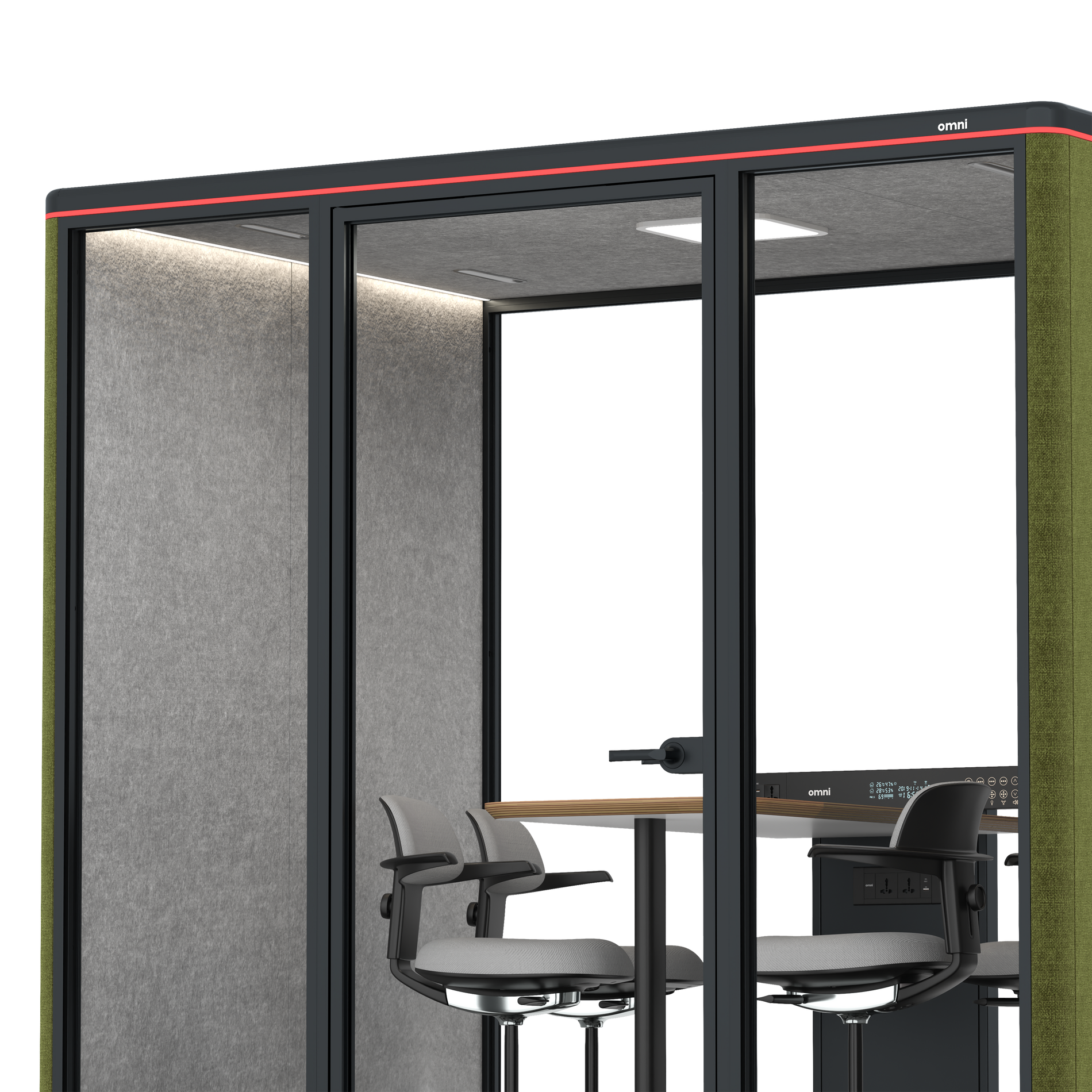 Omni FourCounter Meeting Table / Gabriel Medley Meadow Green / #a49f98