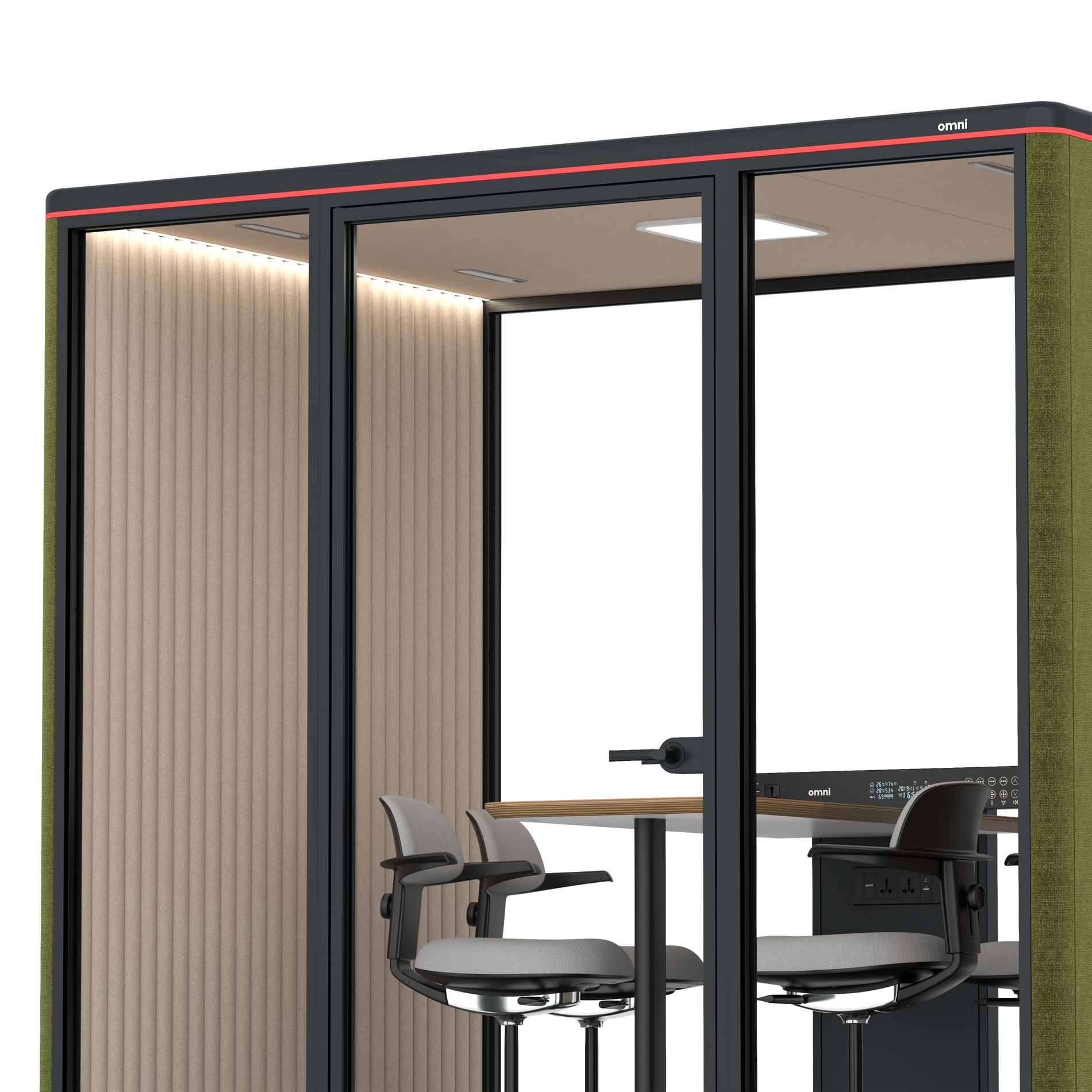 Omni FourCounter Meeting Table / Gabriel Medley Meadow Green / #a18e7e